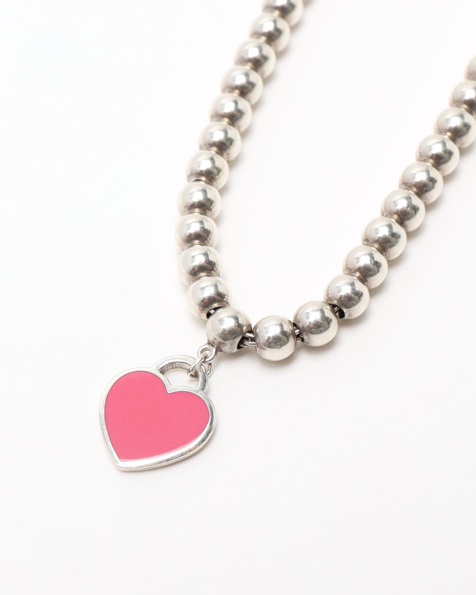 Tiffany & Co Pink Heart Tag Bead Bracelet In Multi