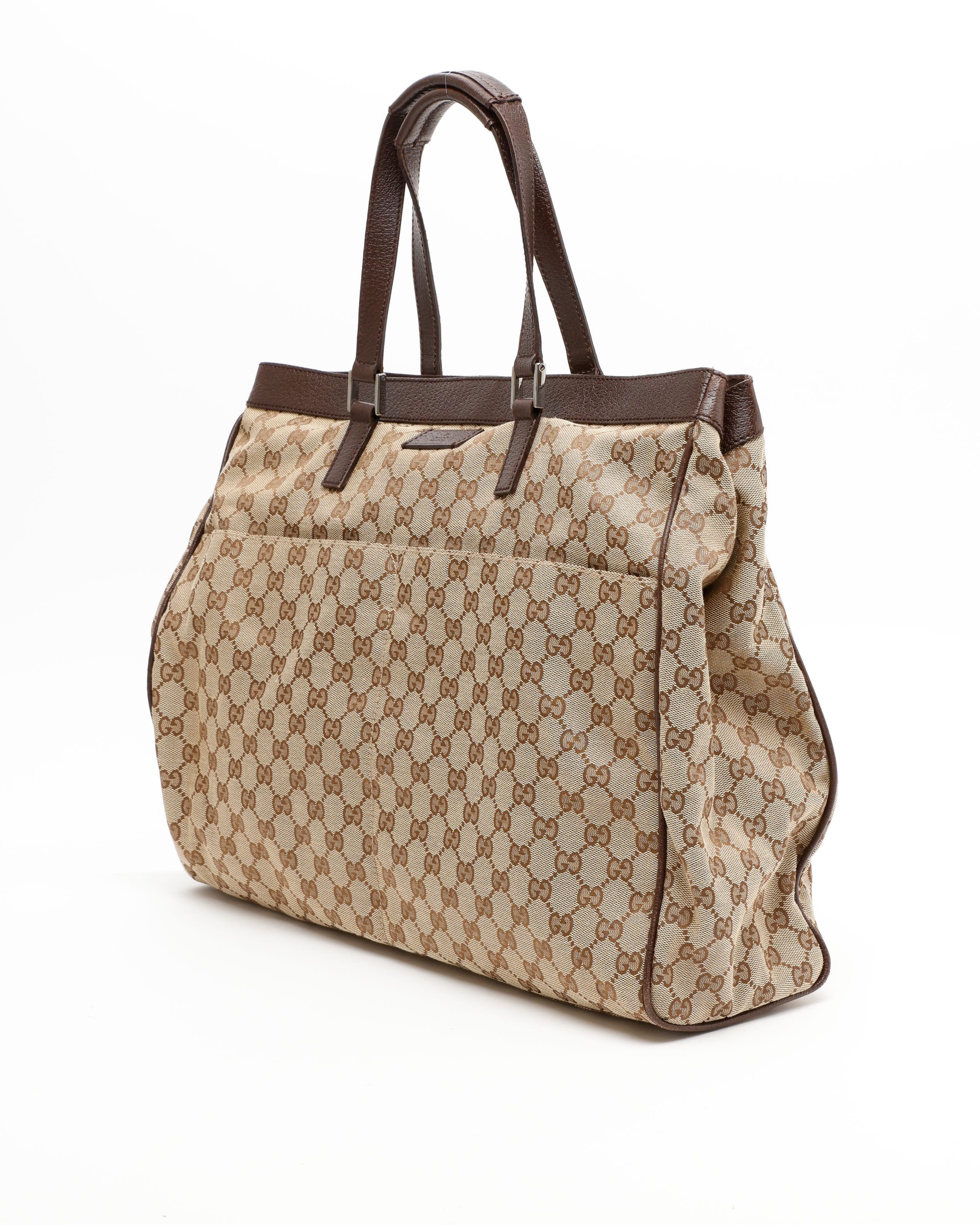 Gucci Large Gg Tote Bag In Brown