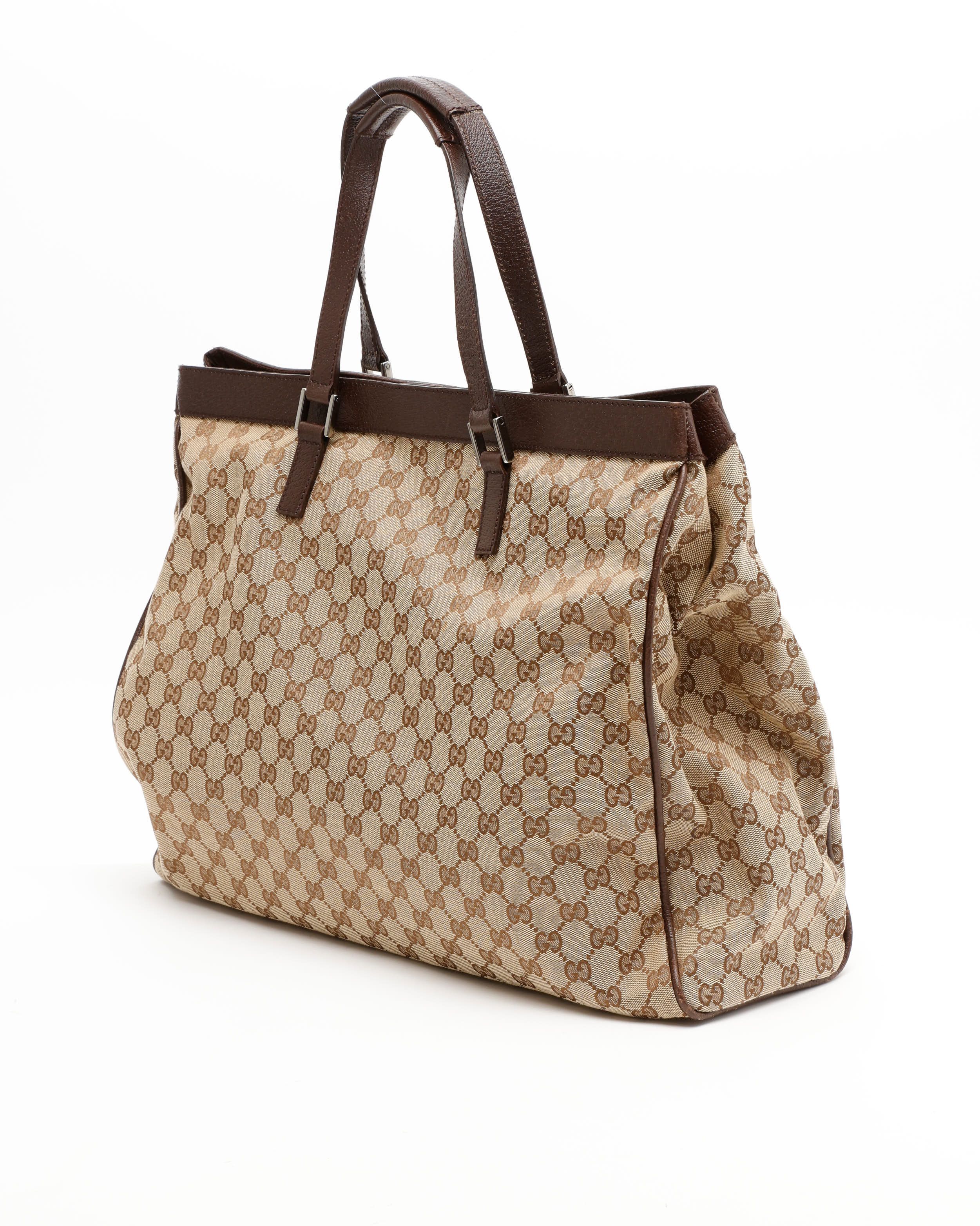 Gucci Large Gg Tote Bag In Brown