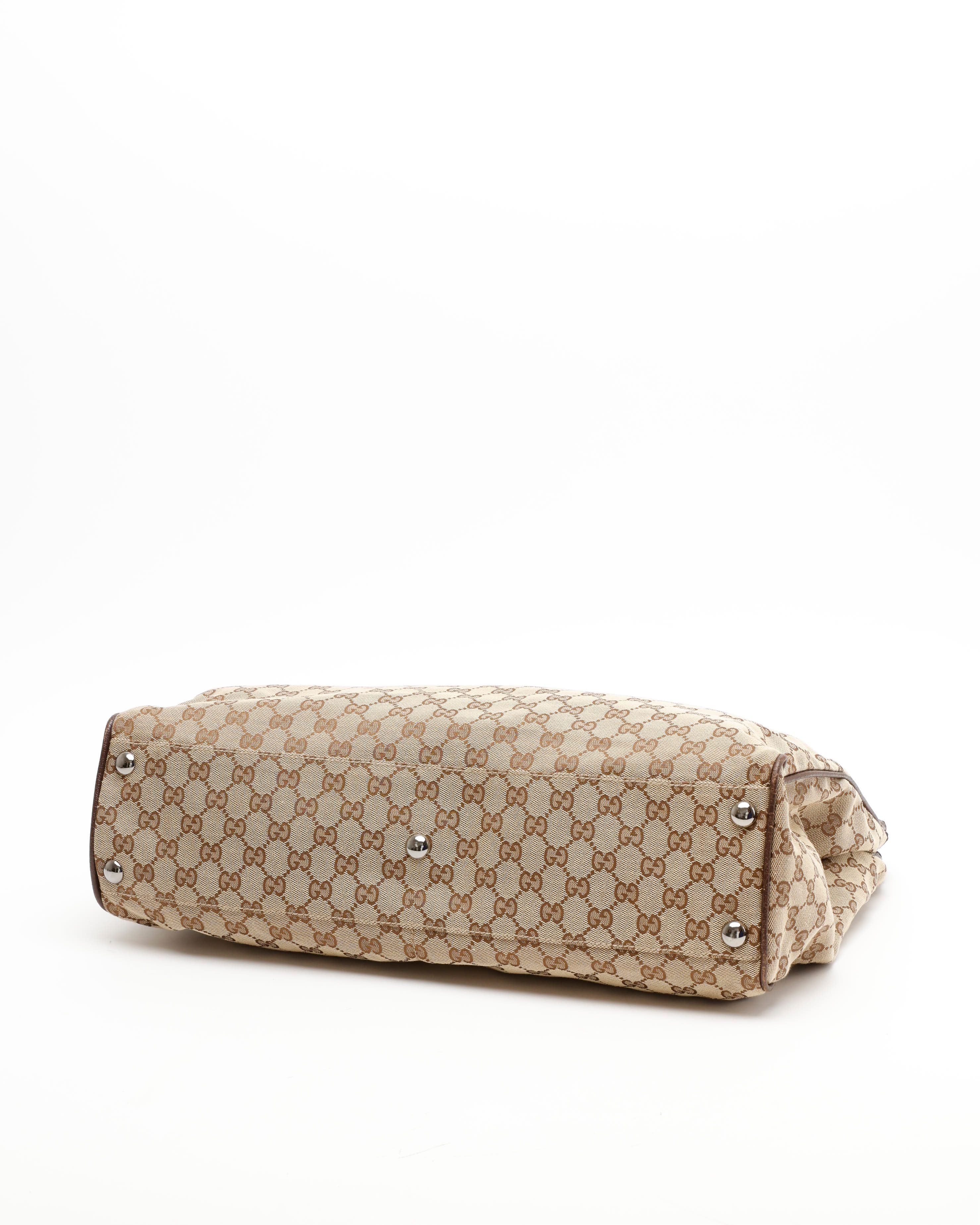 Gucci Large Gg Tote Bag In Brown