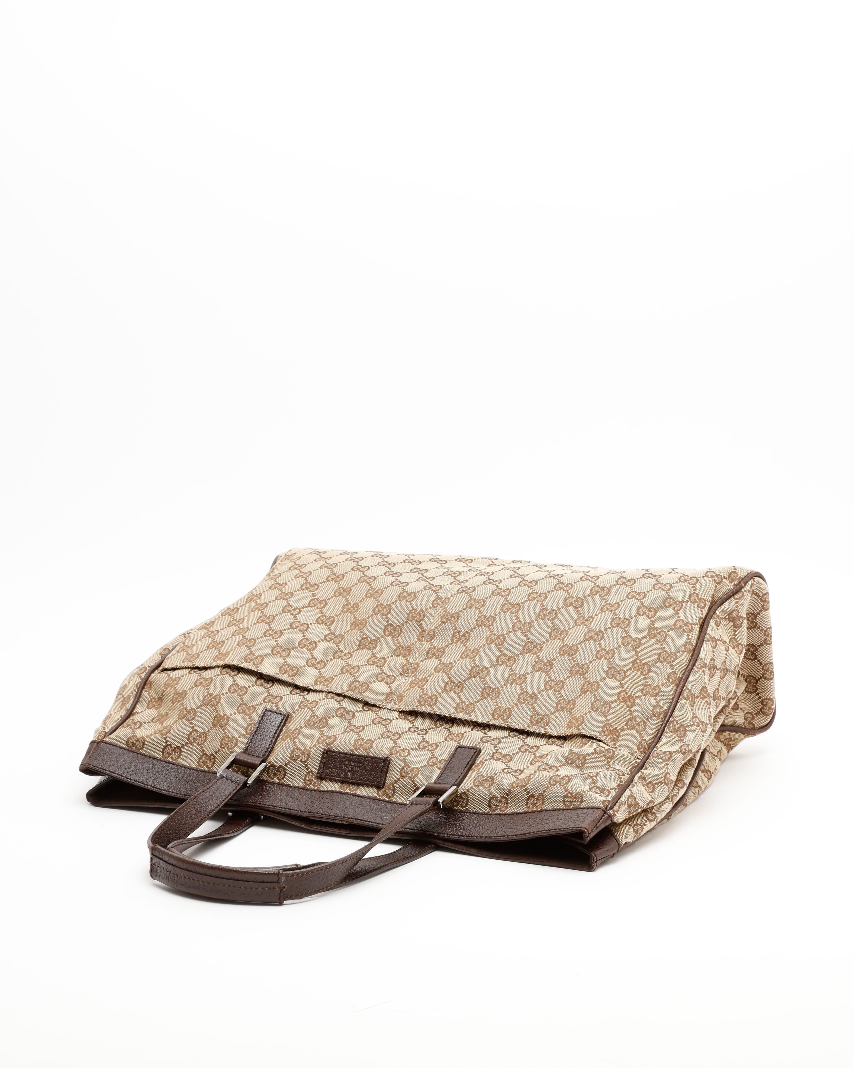 Gucci Large Gg Tote Bag In Brown