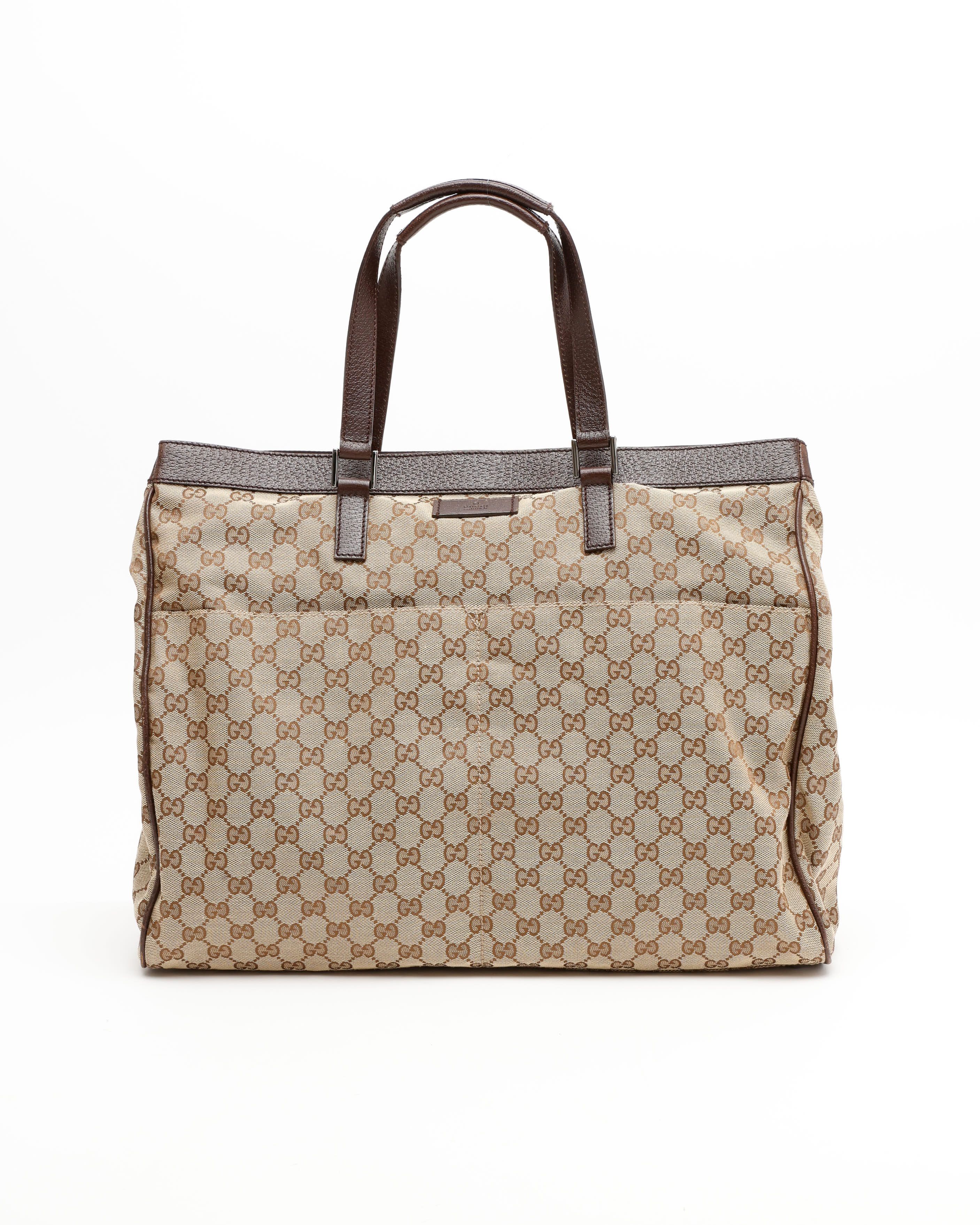 Gucci Large Gg Tote Bag In Brown