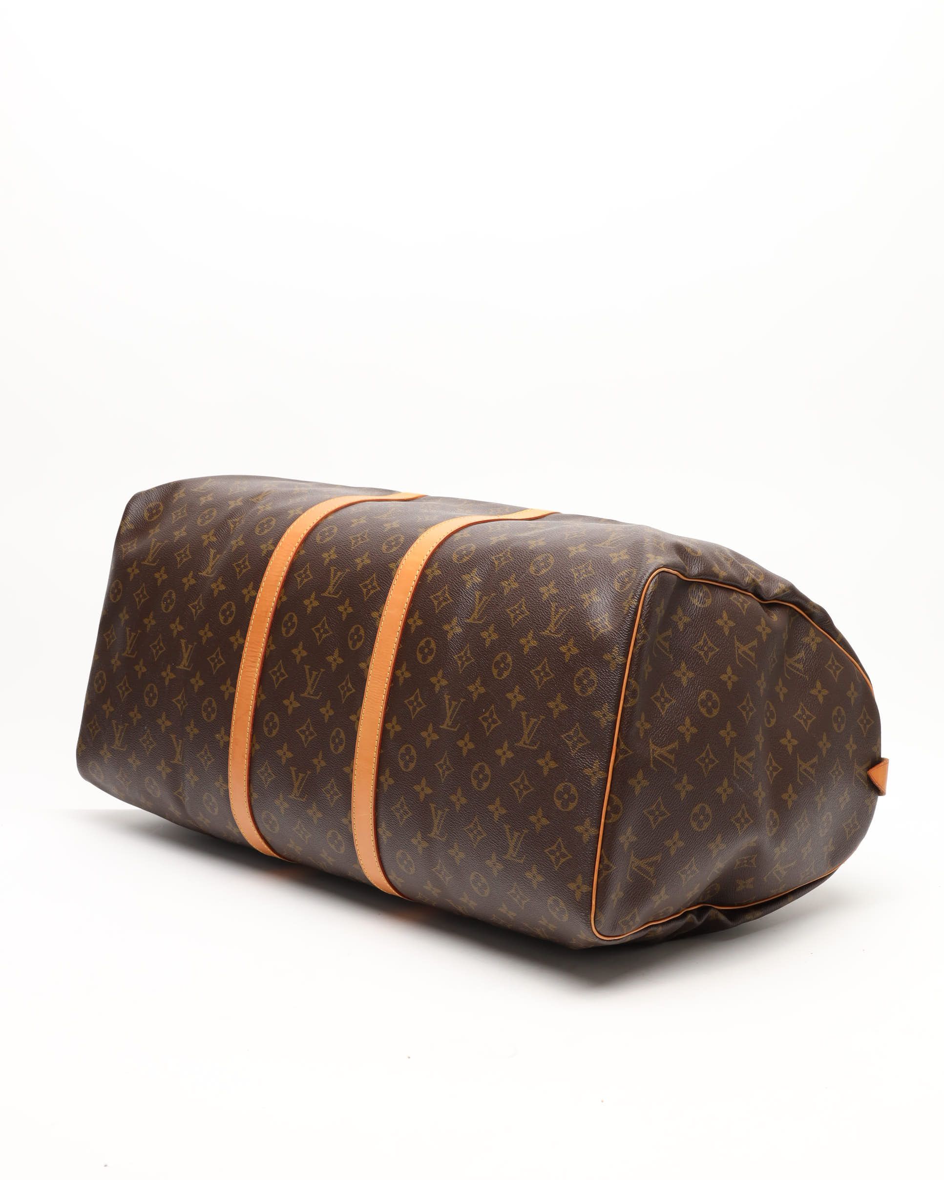 Pre-owned Louis Vuitton Monogram Keepall 60 Weekend Bag In Brown