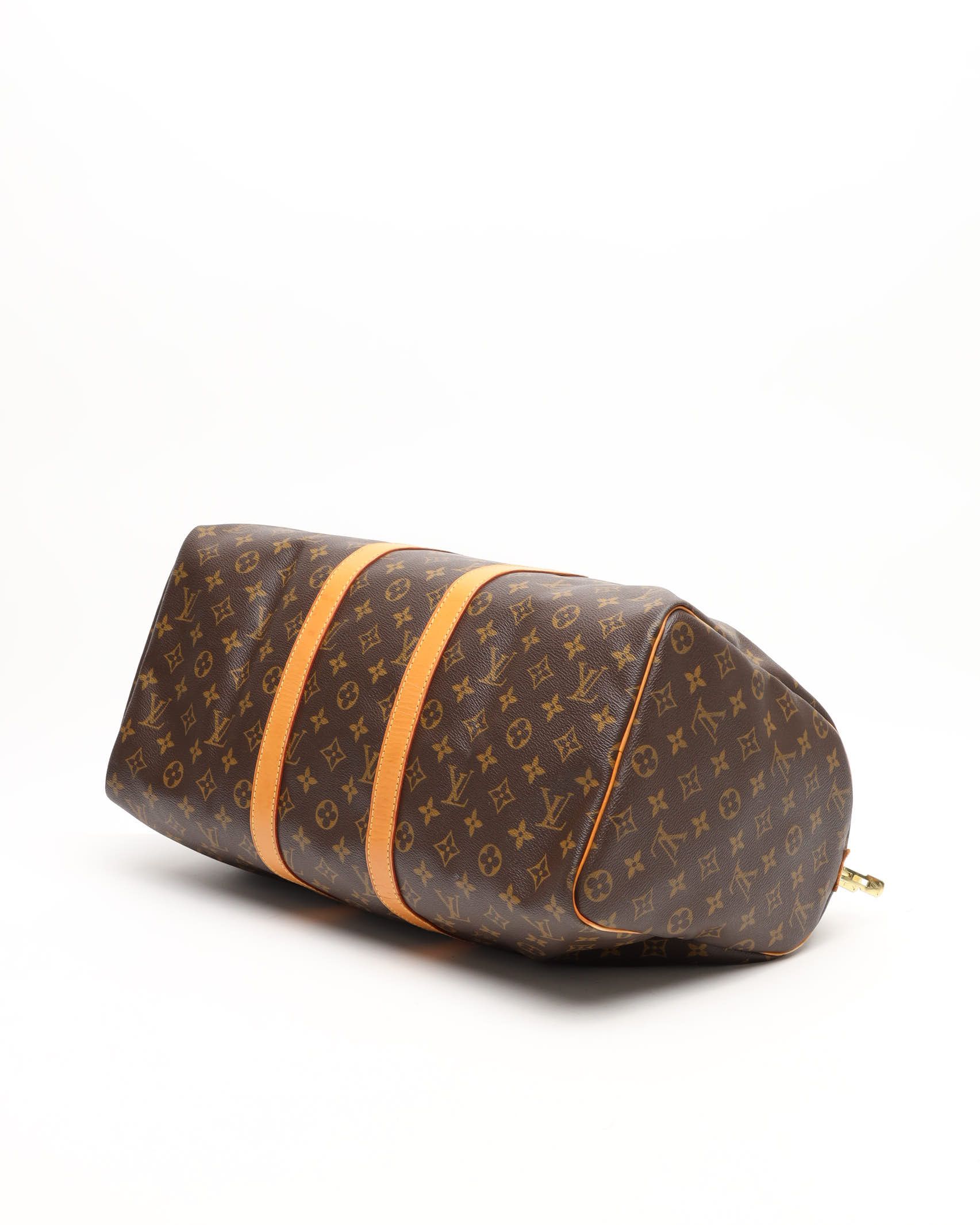 Pre-owned Louis Vuitton Monogram Keepall 45 Weekend Bag In Brown