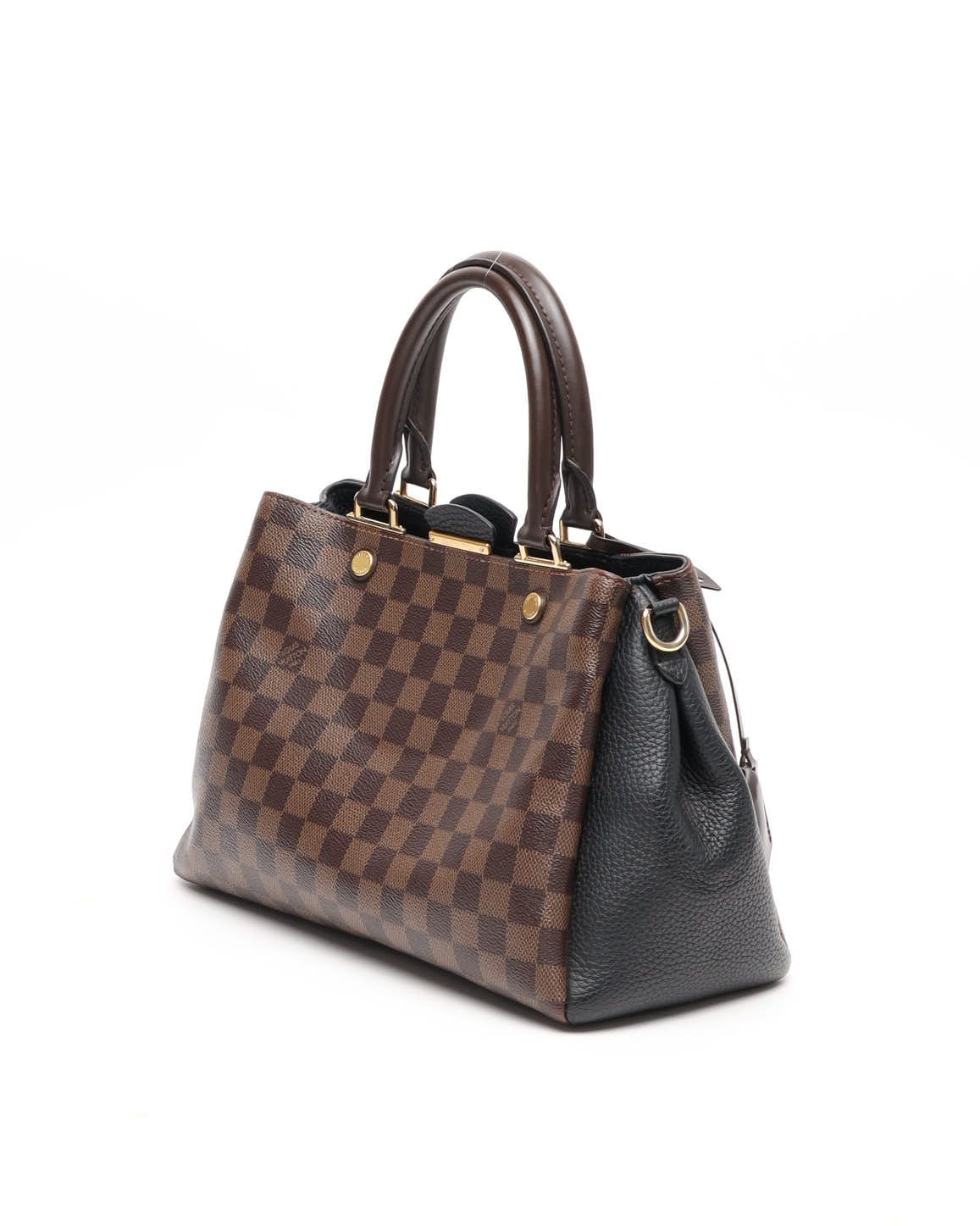 Pre-owned Louis Vuitton Damier Ebene Brittany Bag In Brown