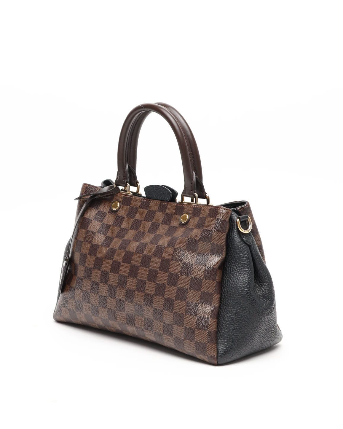 Pre-owned Louis Vuitton Damier Ebene Brittany Bag In Brown