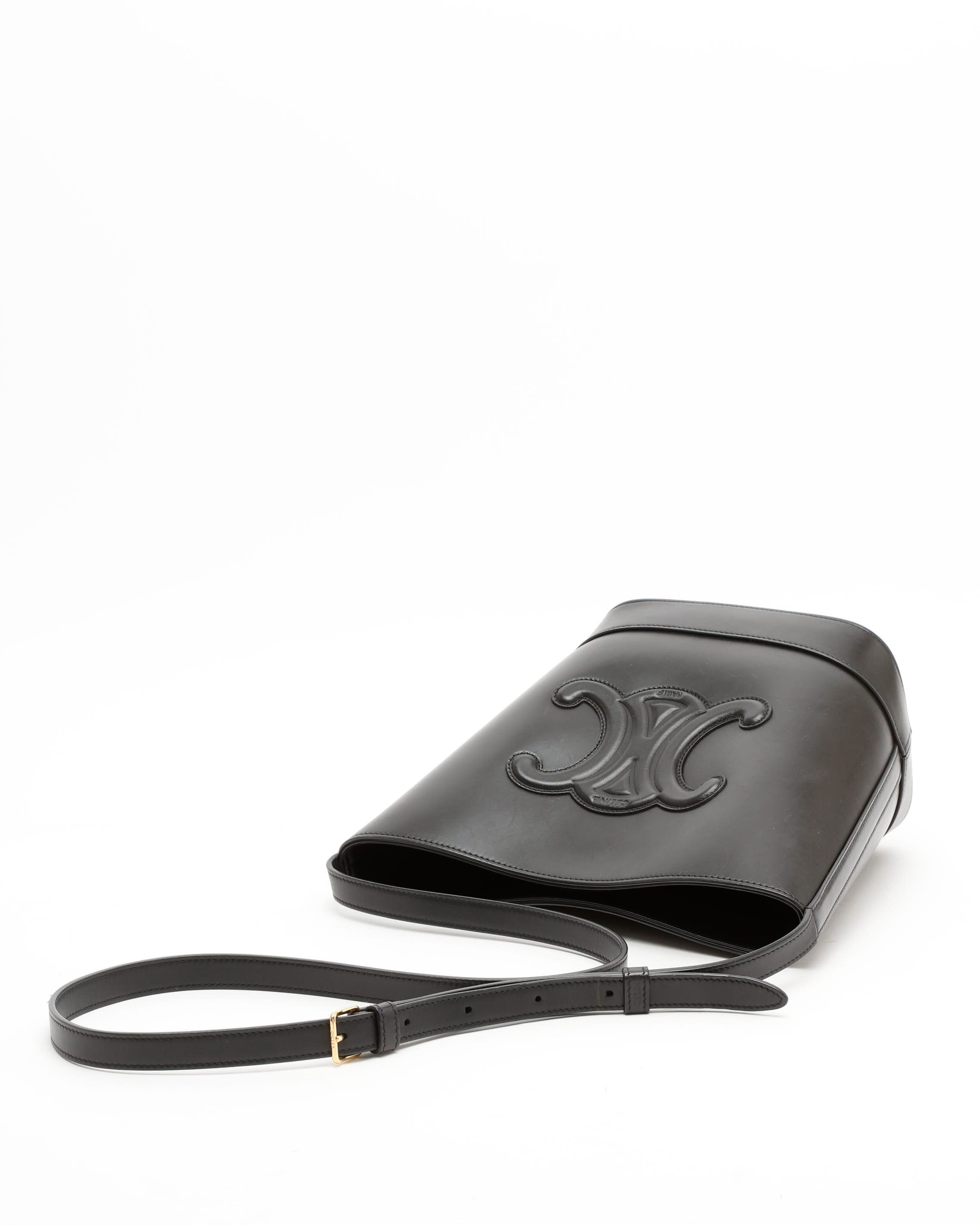 Celine Céline Small Bucket Cuir Triomphe Bag In Black