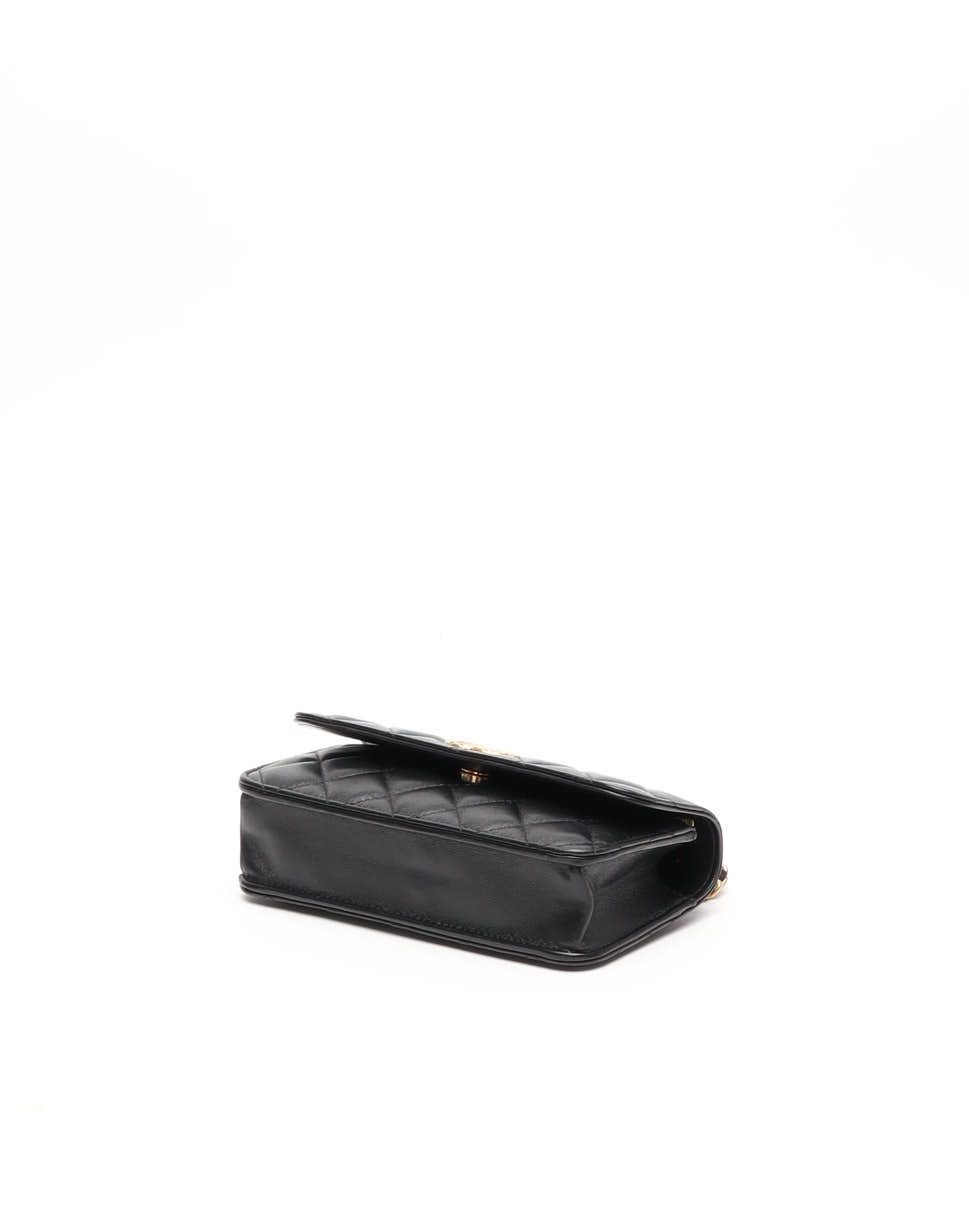 Pre-owned Chanel Wallet On Chain Bag In Black