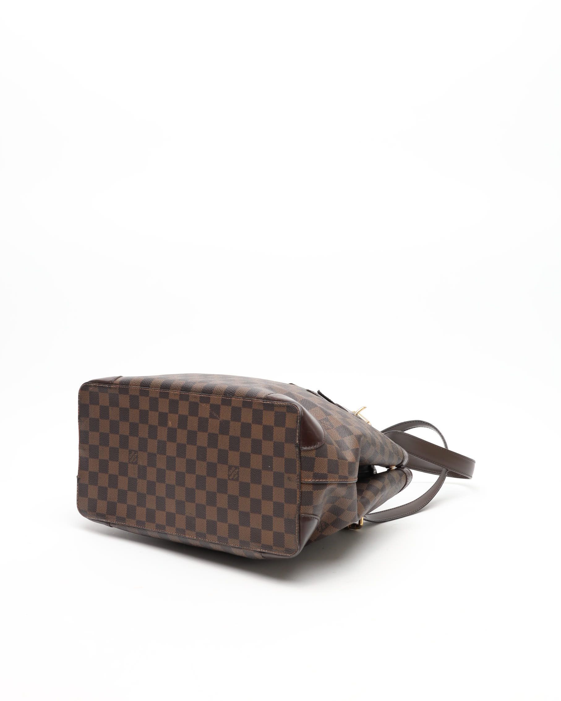 Pre-owned Louis Vuitton Damier Hampstead Mm Tote Bag In Brown