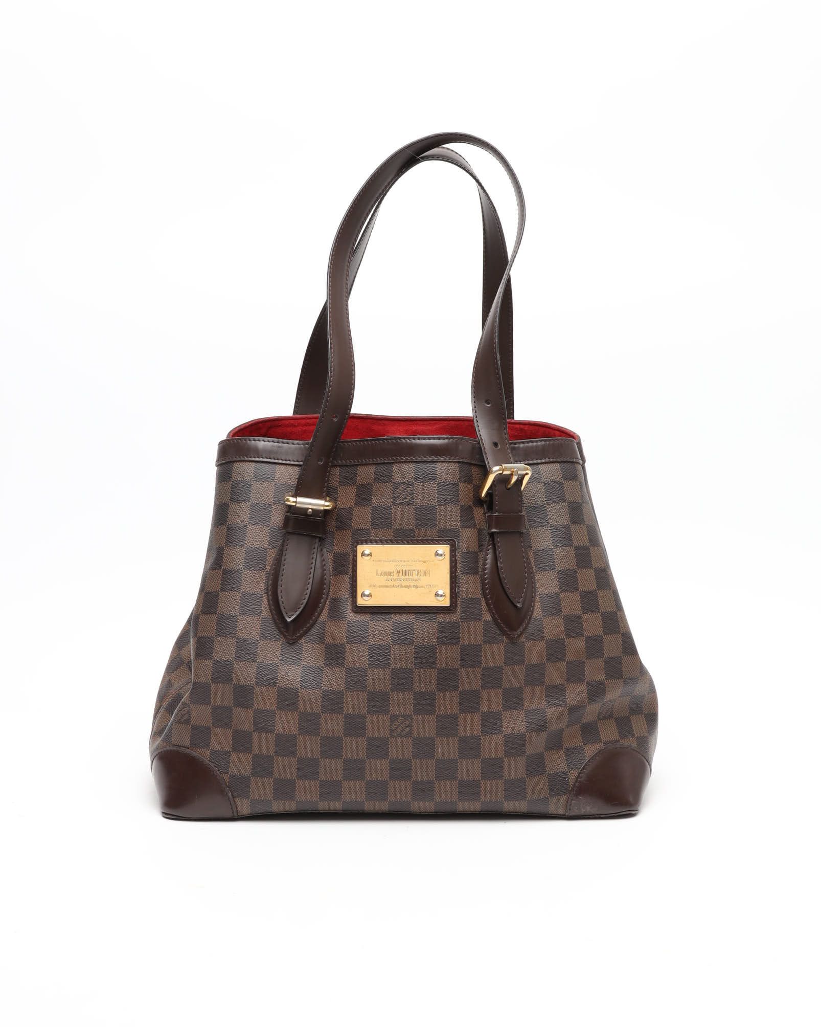 Pre-owned Louis Vuitton Damier Hampstead Mm Tote Bag In Brown