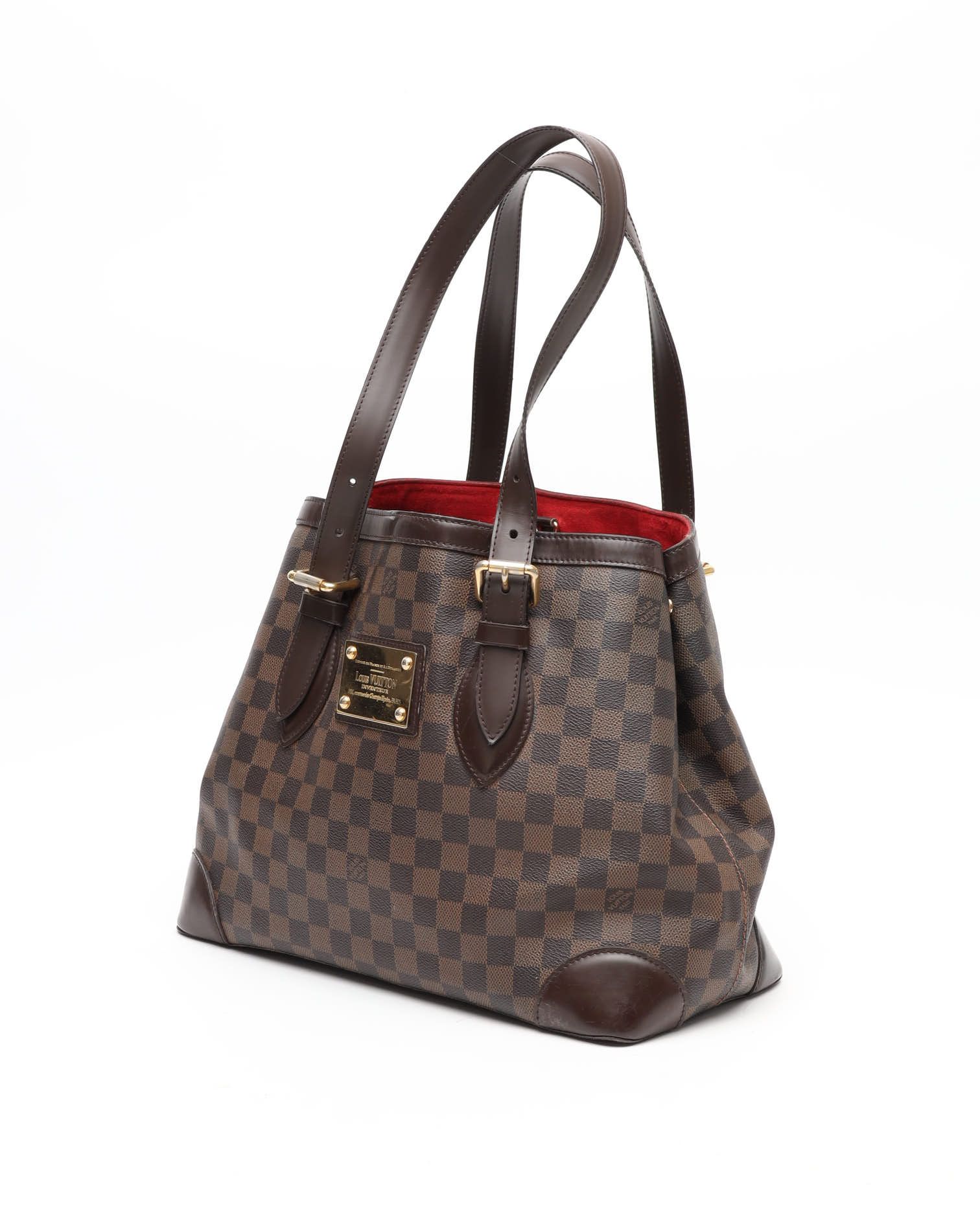 Pre-owned Louis Vuitton Damier Hampstead Mm Tote Bag In Brown