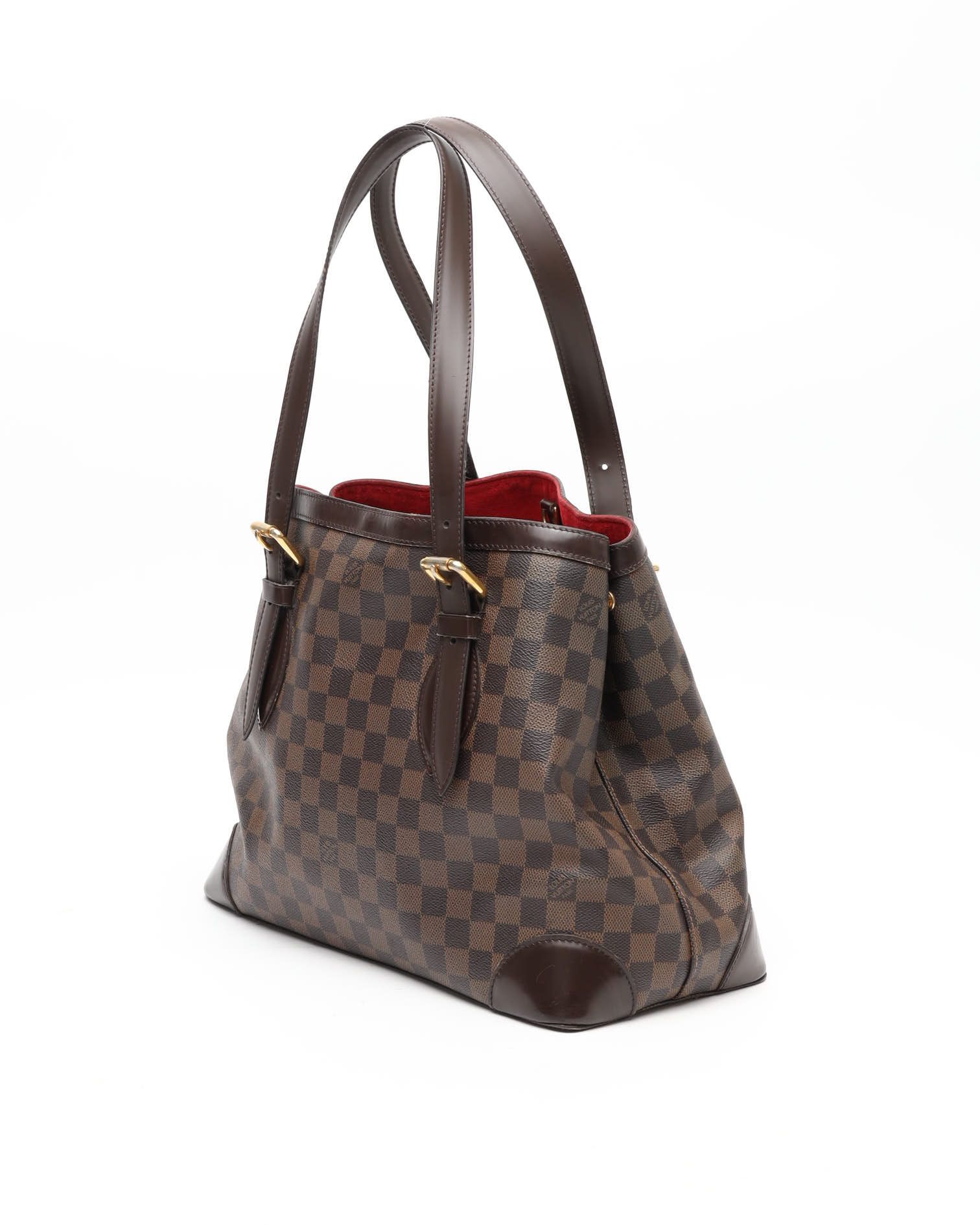 Pre-owned Louis Vuitton Damier Hampstead Mm Tote Bag In Brown