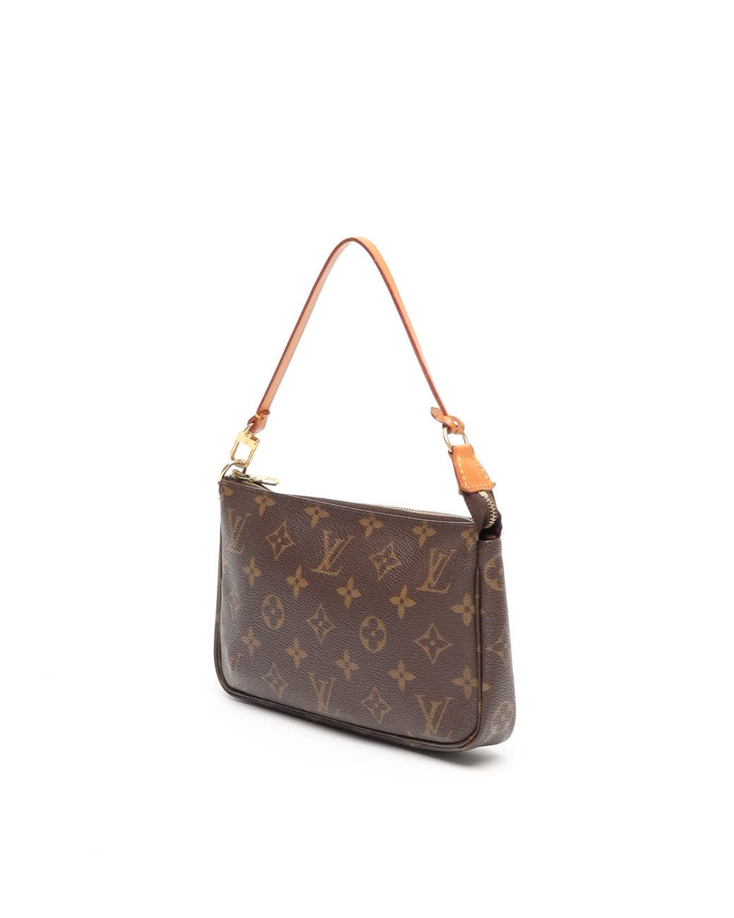 Pre-owned Louis Vuitton Monogram Pochette Accessoires Bag In Brown