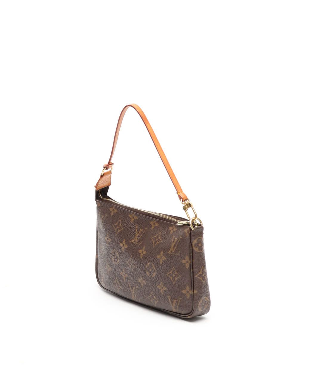 Pre-owned Louis Vuitton Monogram Pochette Accessoires Bag In Brown