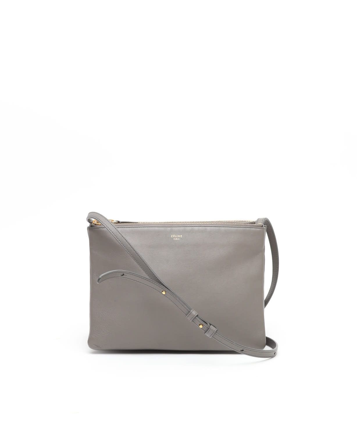 Celine Céline Medium Trio Bag In Gray