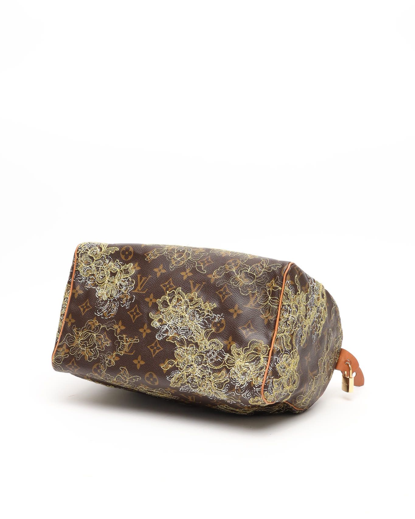 Pre-owned Louis Vuitton Monogram Dantell Speedy 30 Bag In Brown