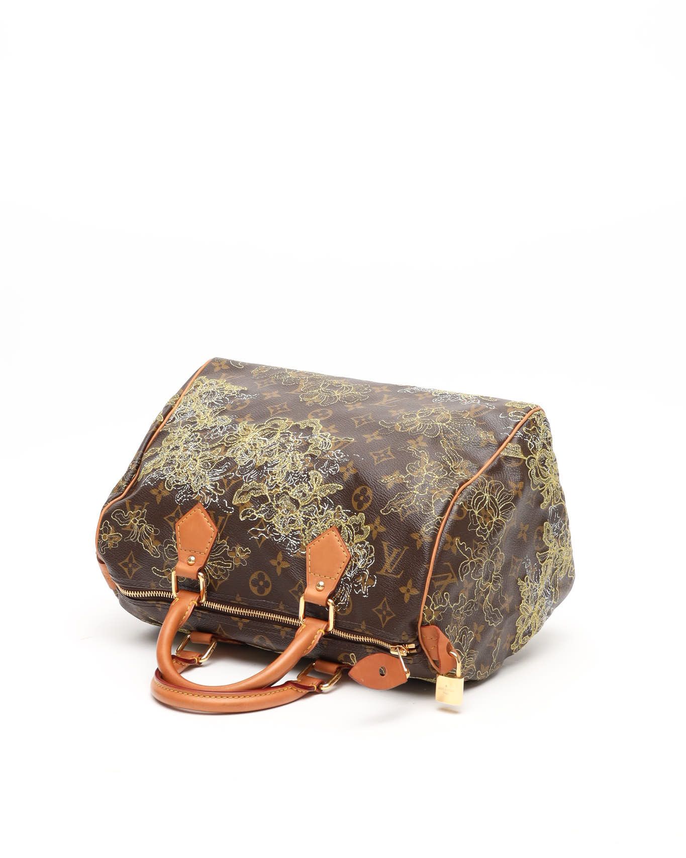 Pre-owned Louis Vuitton Monogram Dantell Speedy 30 Bag In Brown
