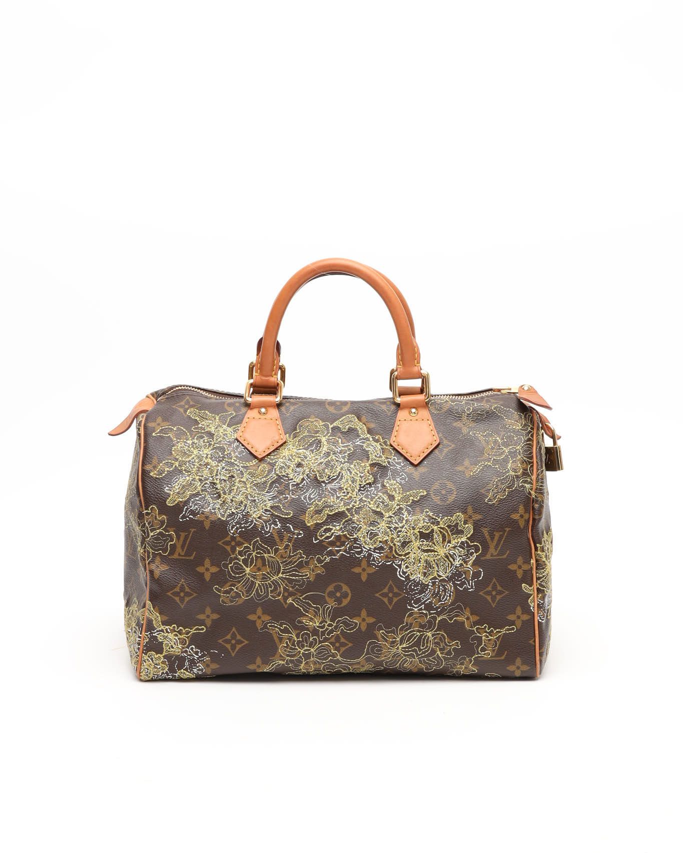 Pre-owned Louis Vuitton Monogram Dantell Speedy 30 Bag In Brown