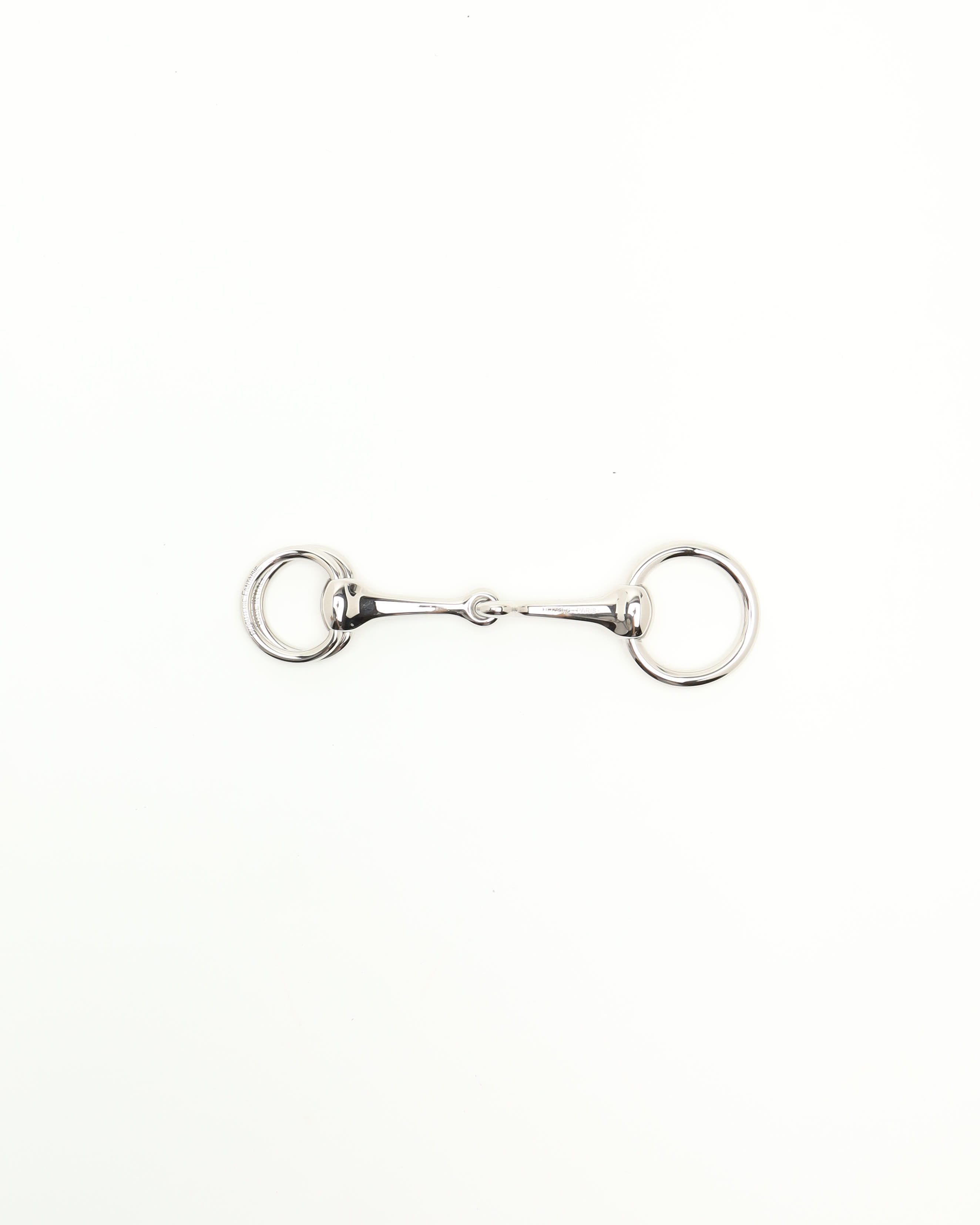 Pre-owned Hermes Hermès Mors Scarf Ring 90 In Silver