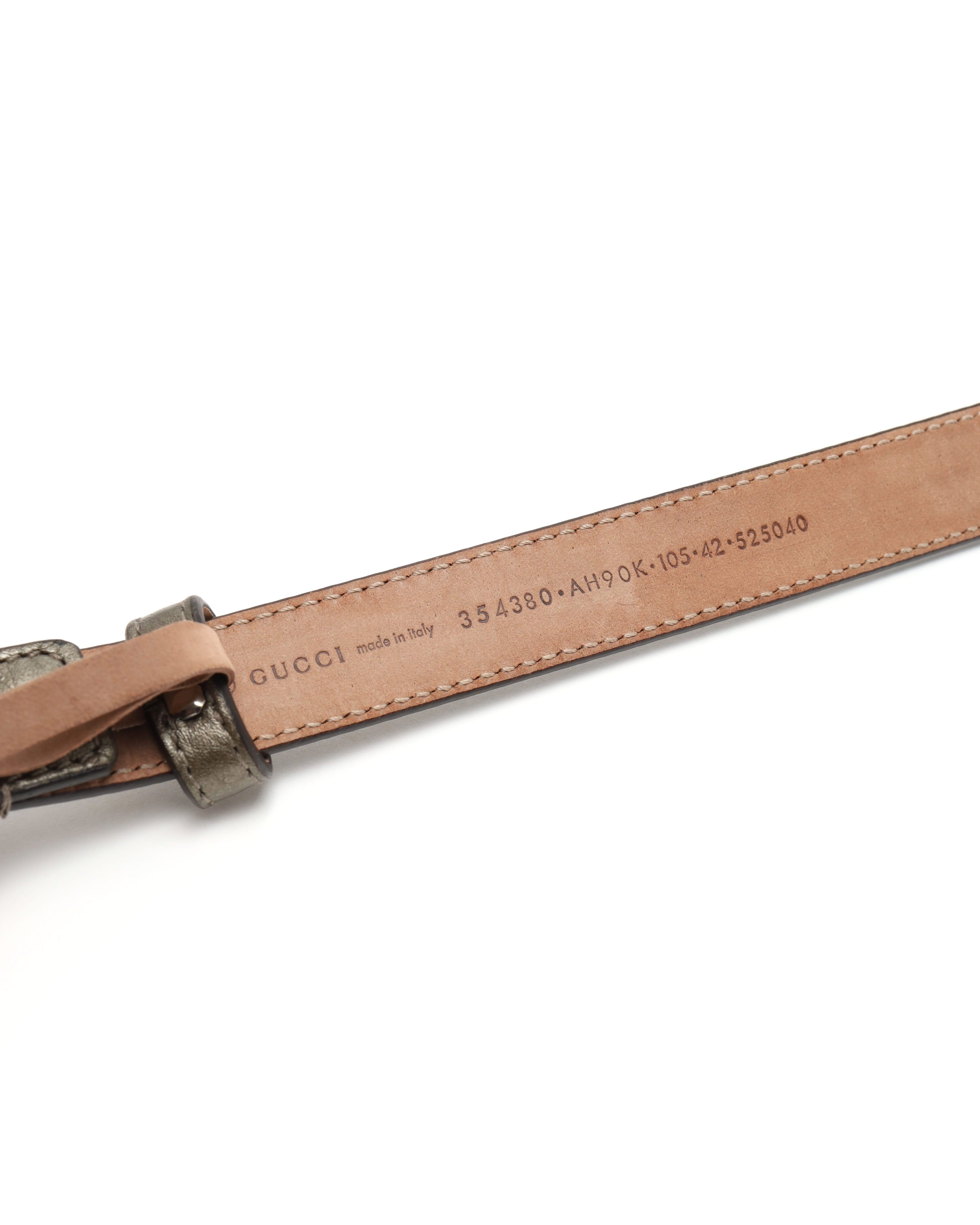 Gucci Crystal Interlocking Belt In Gray