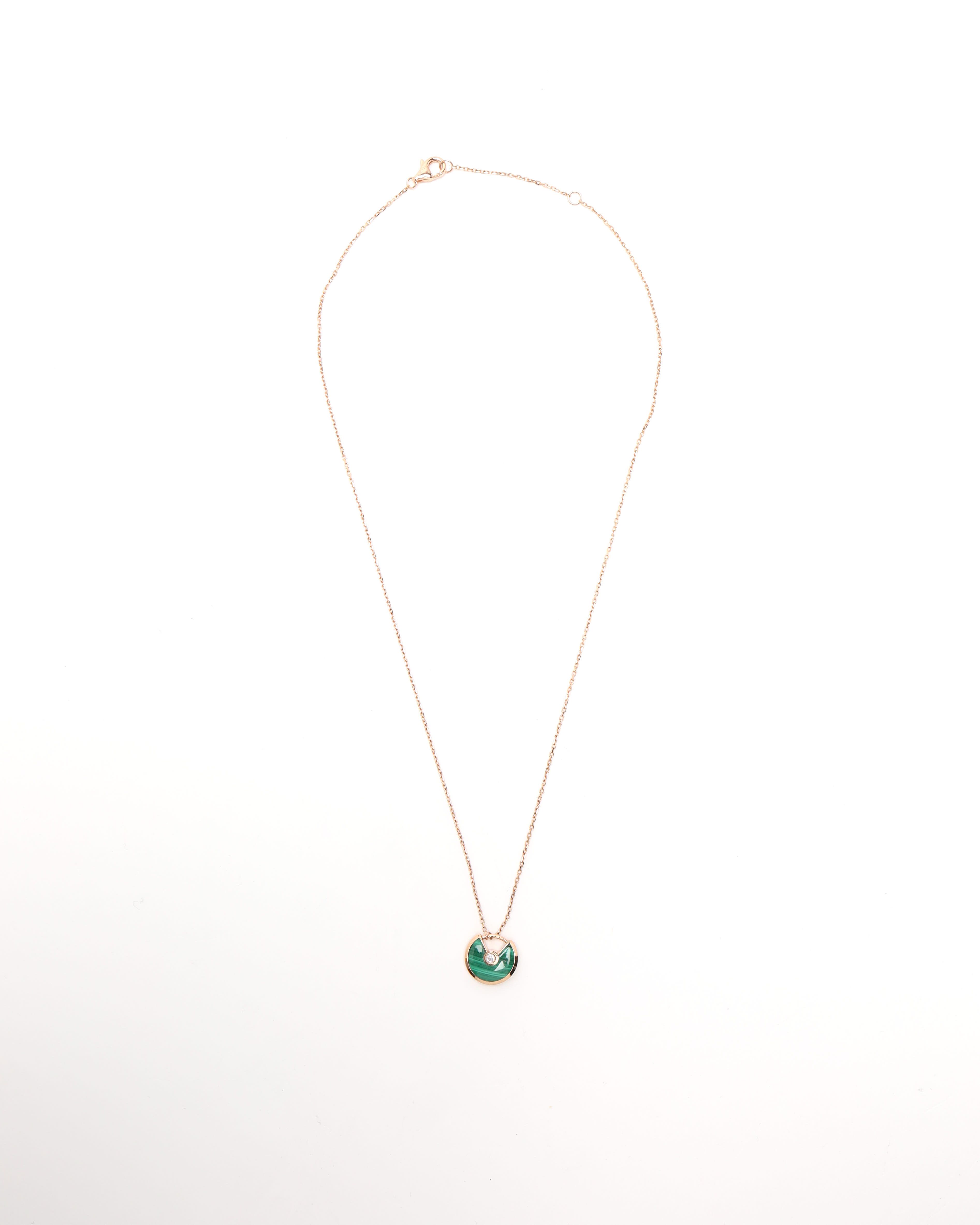 Cartier Amulette De  Malachite Necklace In Gold