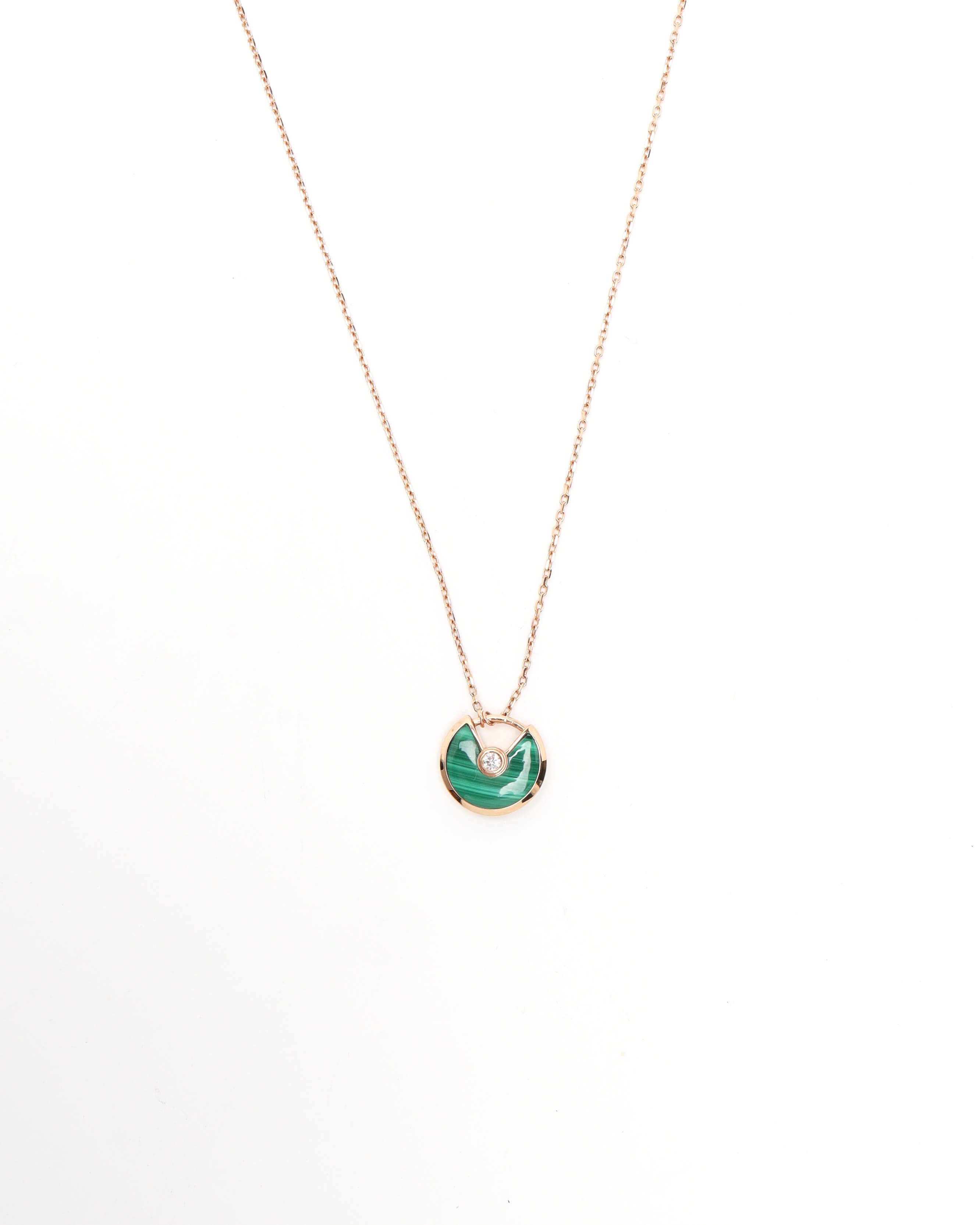 Cartier Amulette De  Malachite Necklace In Gold