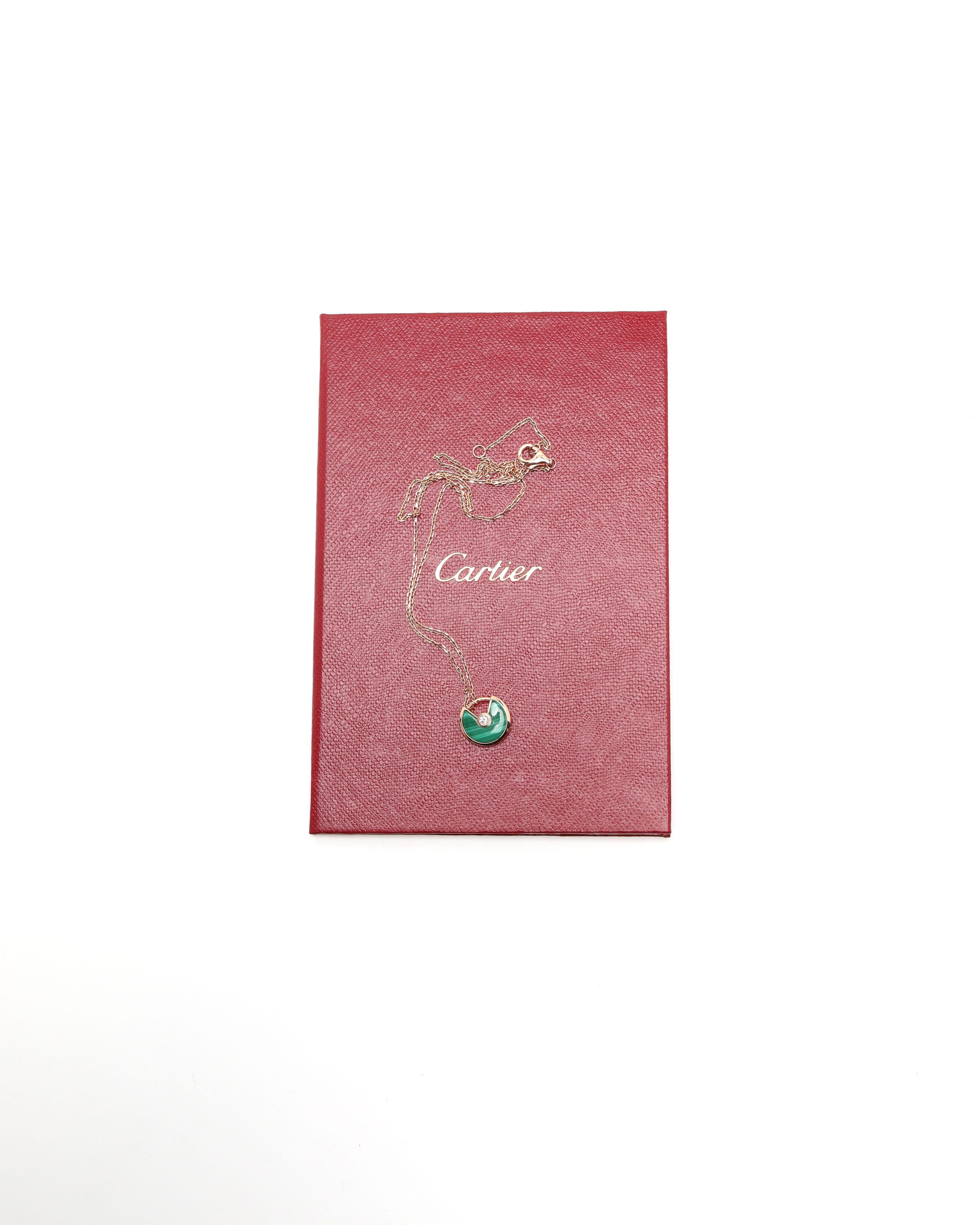 Cartier Amulette De  Malachite Necklace In Gold