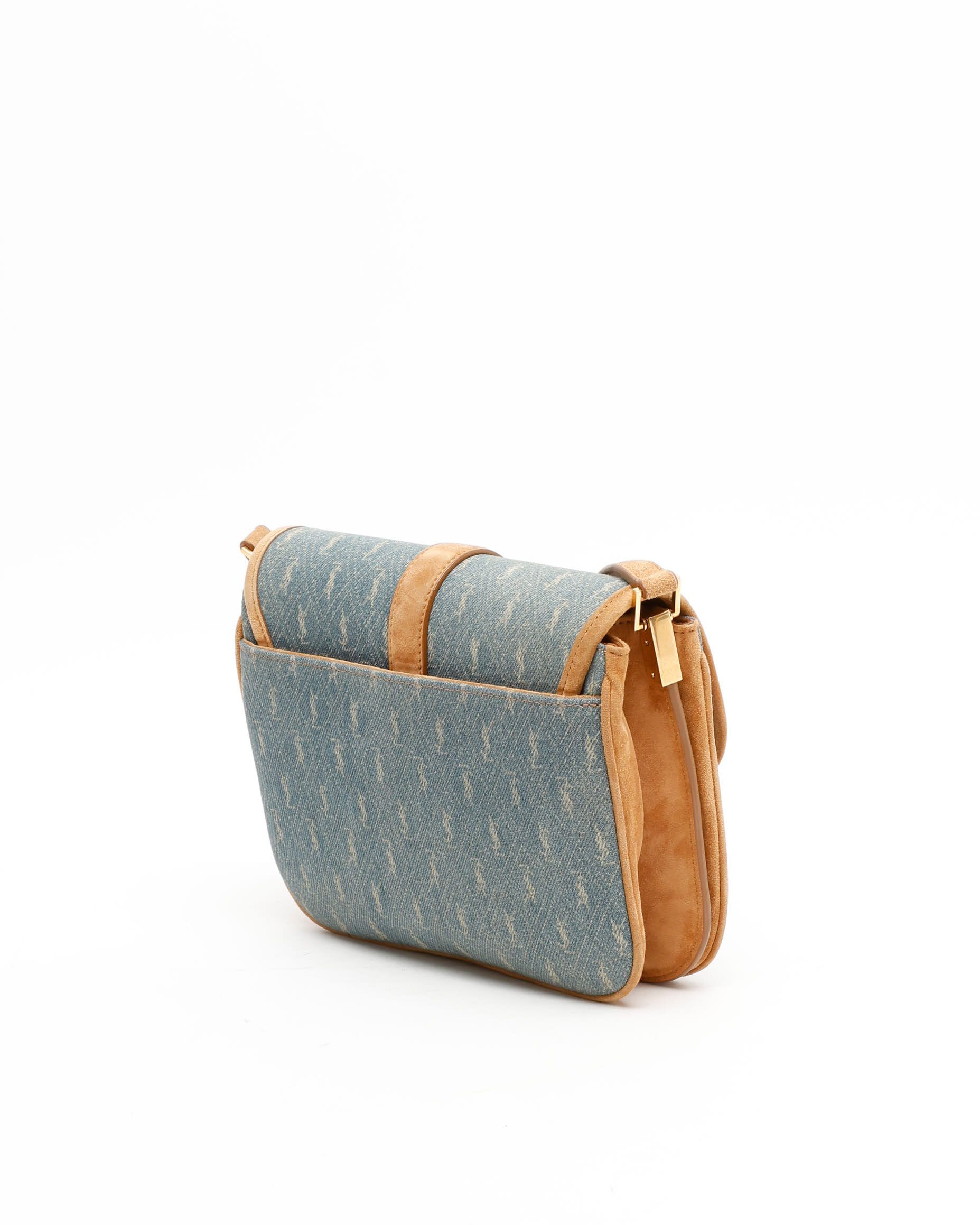 Saint Laurent Monogram Denim Crossbody Bag In Multi