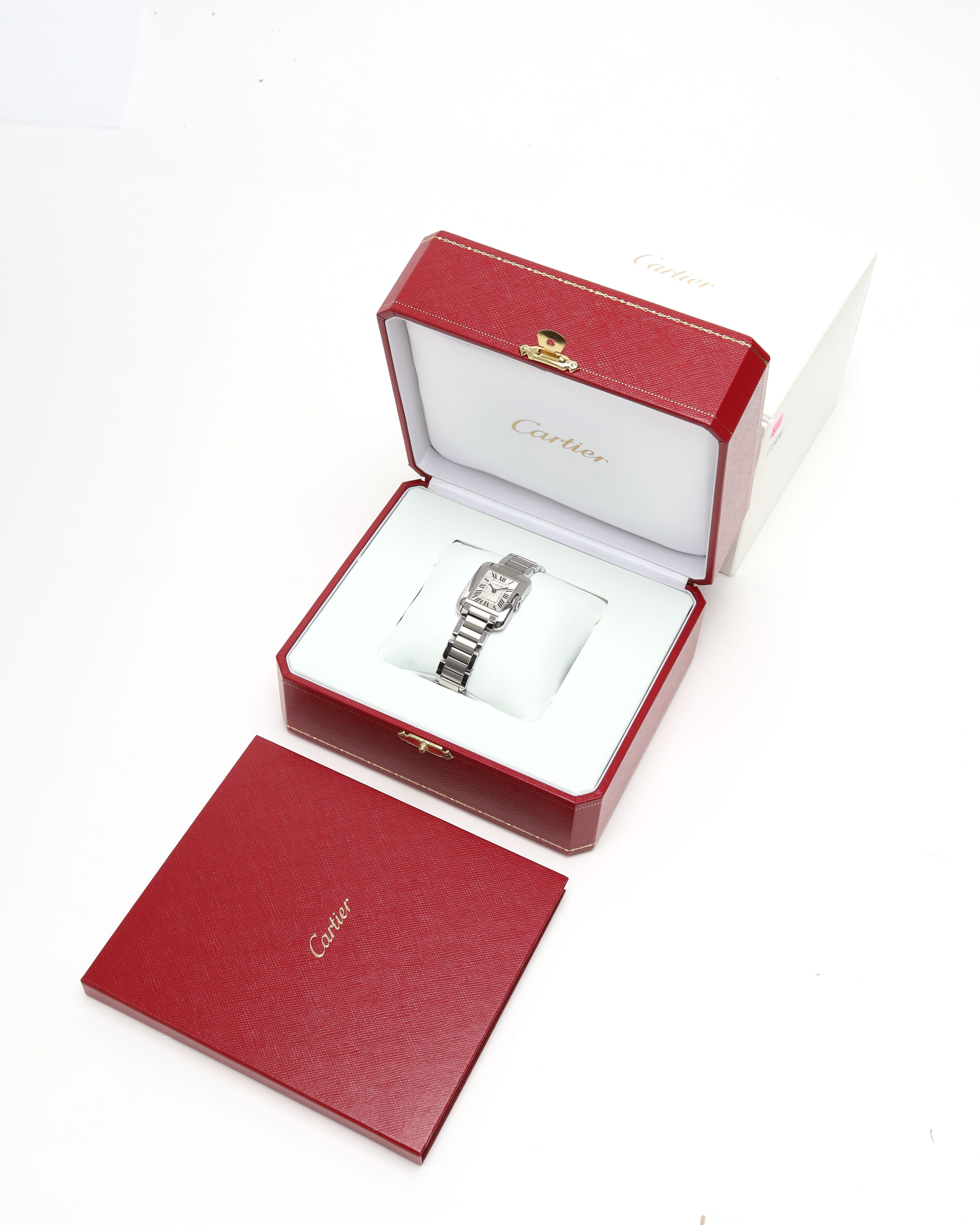 Cartier Tank Anglaise 23mm Ref 3485 Full Set Watch In Silver