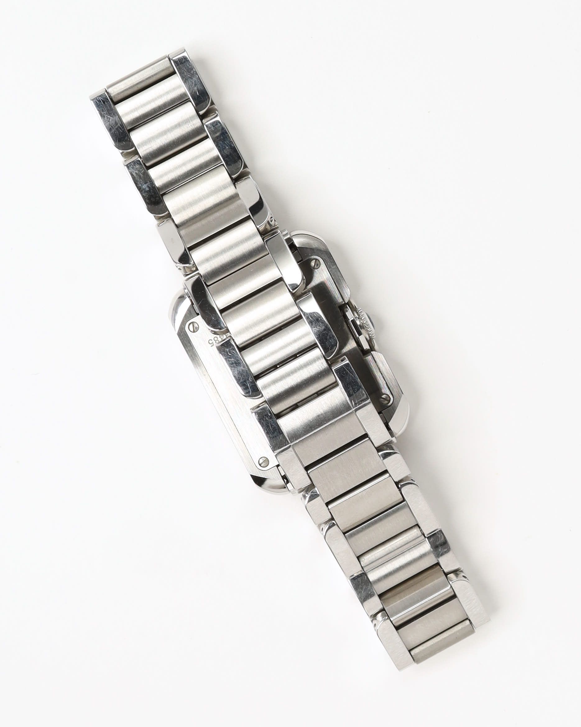 Cartier Tank Anglaise 23mm Ref 3485 Full Set Watch In Silver