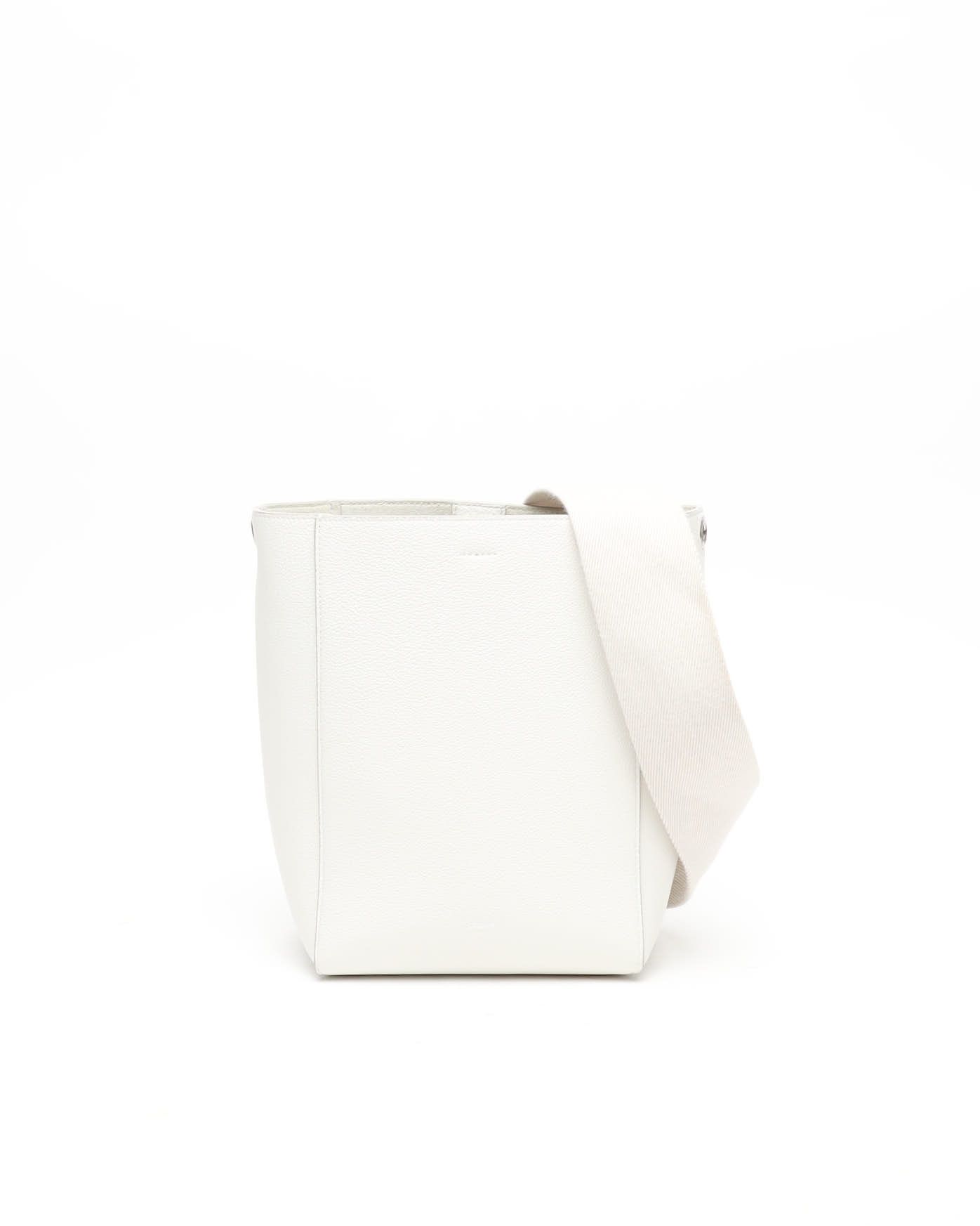 Celine Céline Small Sangle Bucket Bag In White
