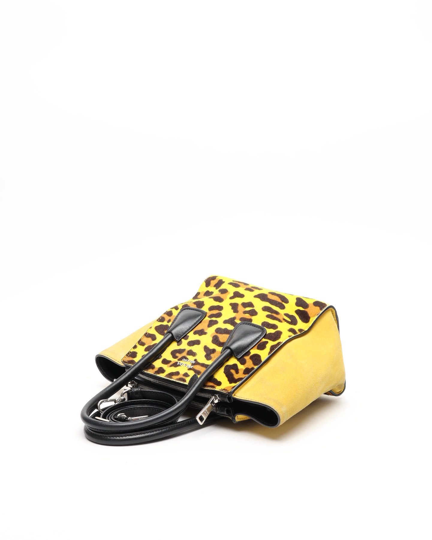 Prada Leopard Twin Pocket Handbag In Multi