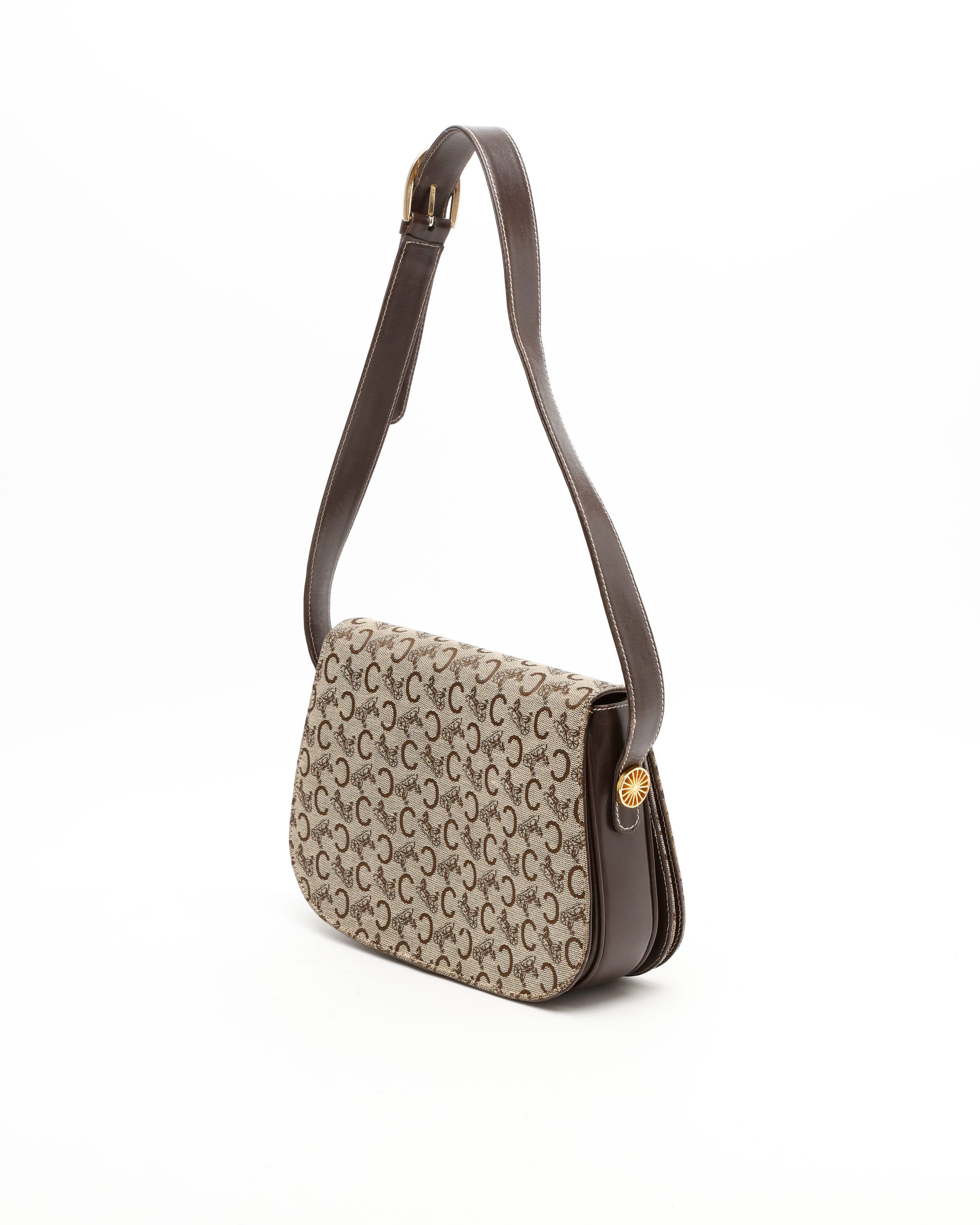 Celine Céline C Horse Carriage Shoulder Bag In Brown