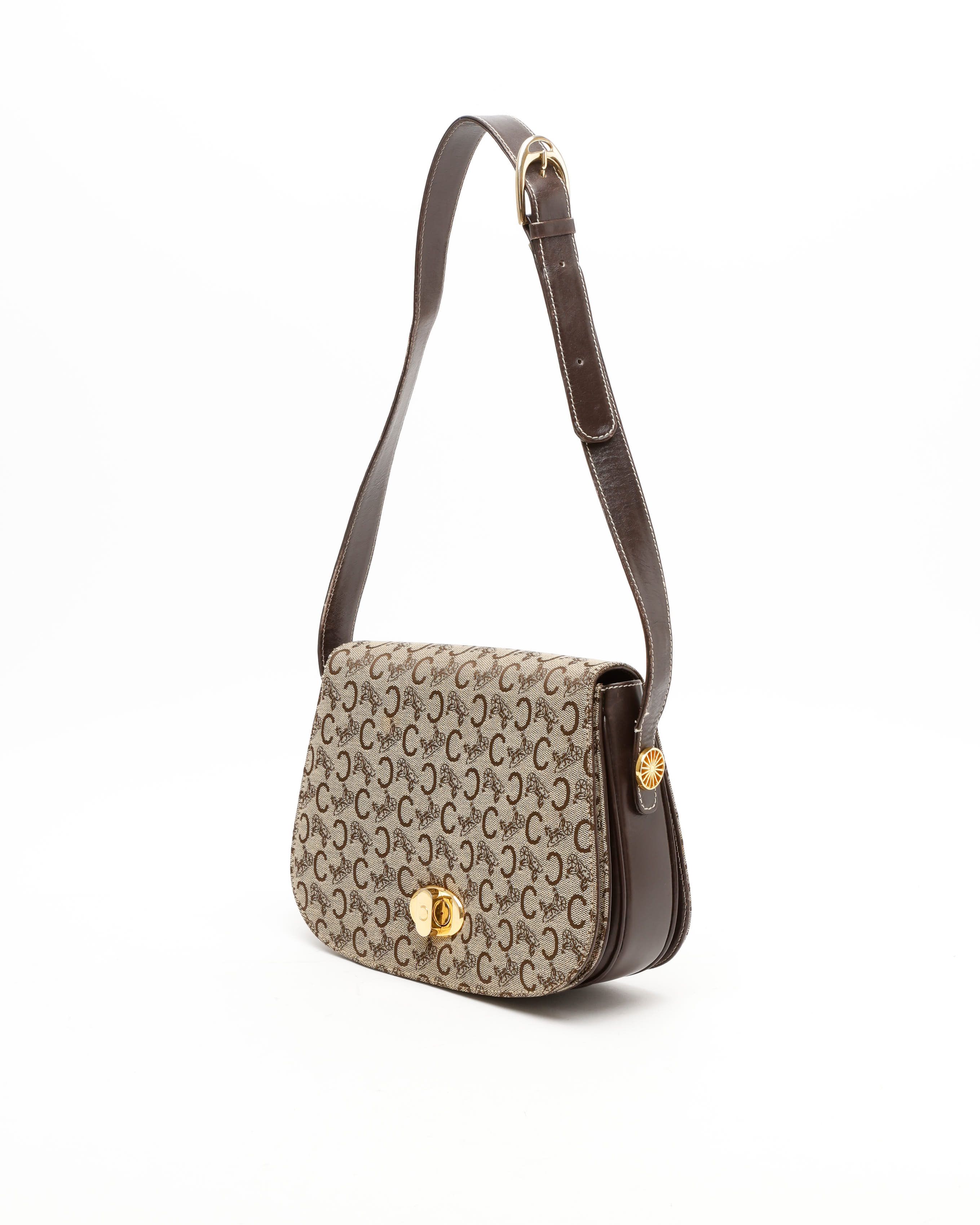Celine Céline C Horse Carriage Shoulder Bag In Brown
