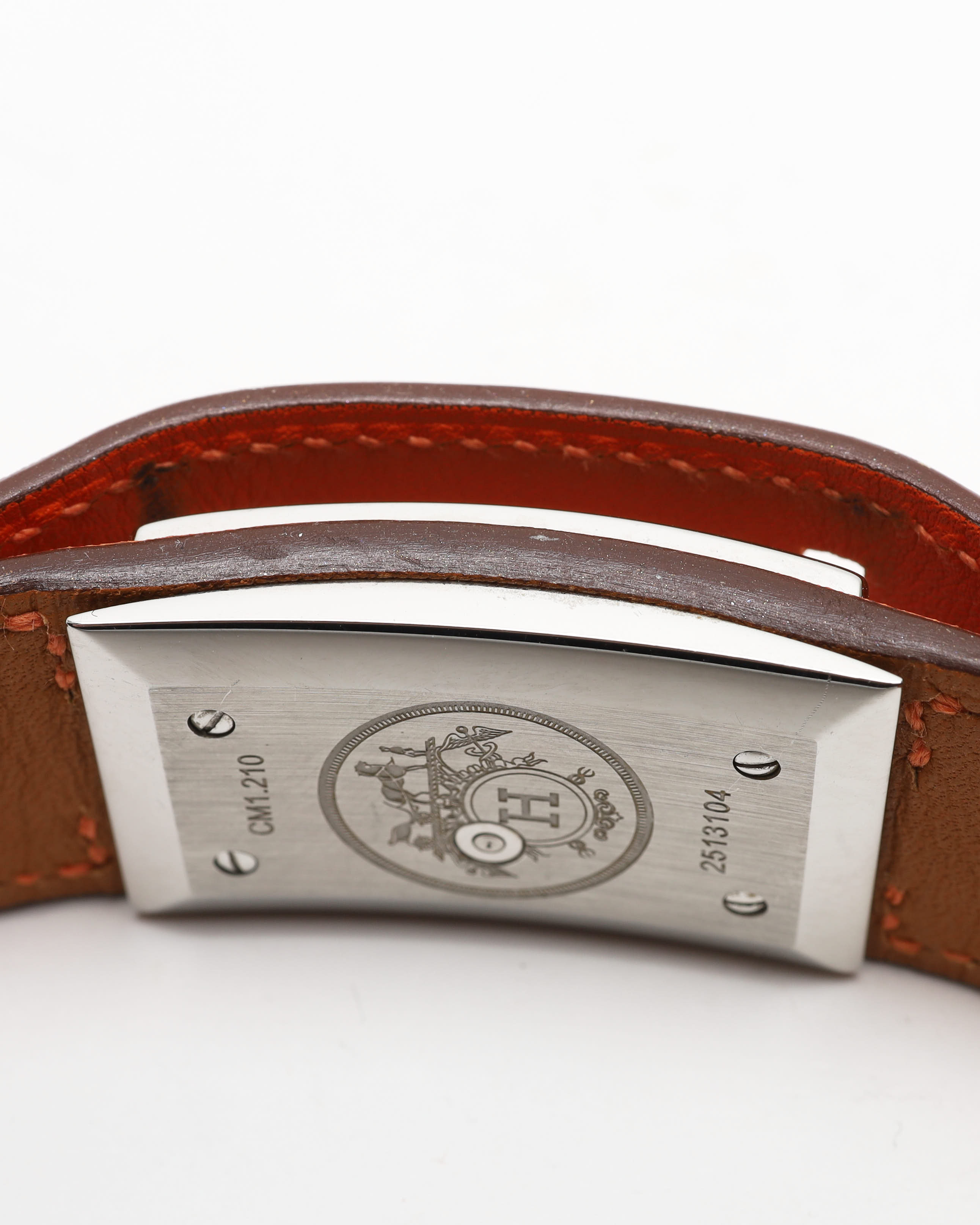 Pre-owned Hermes Hermès Cherche Midi 19mm Ref Cm1.210 Watch In White