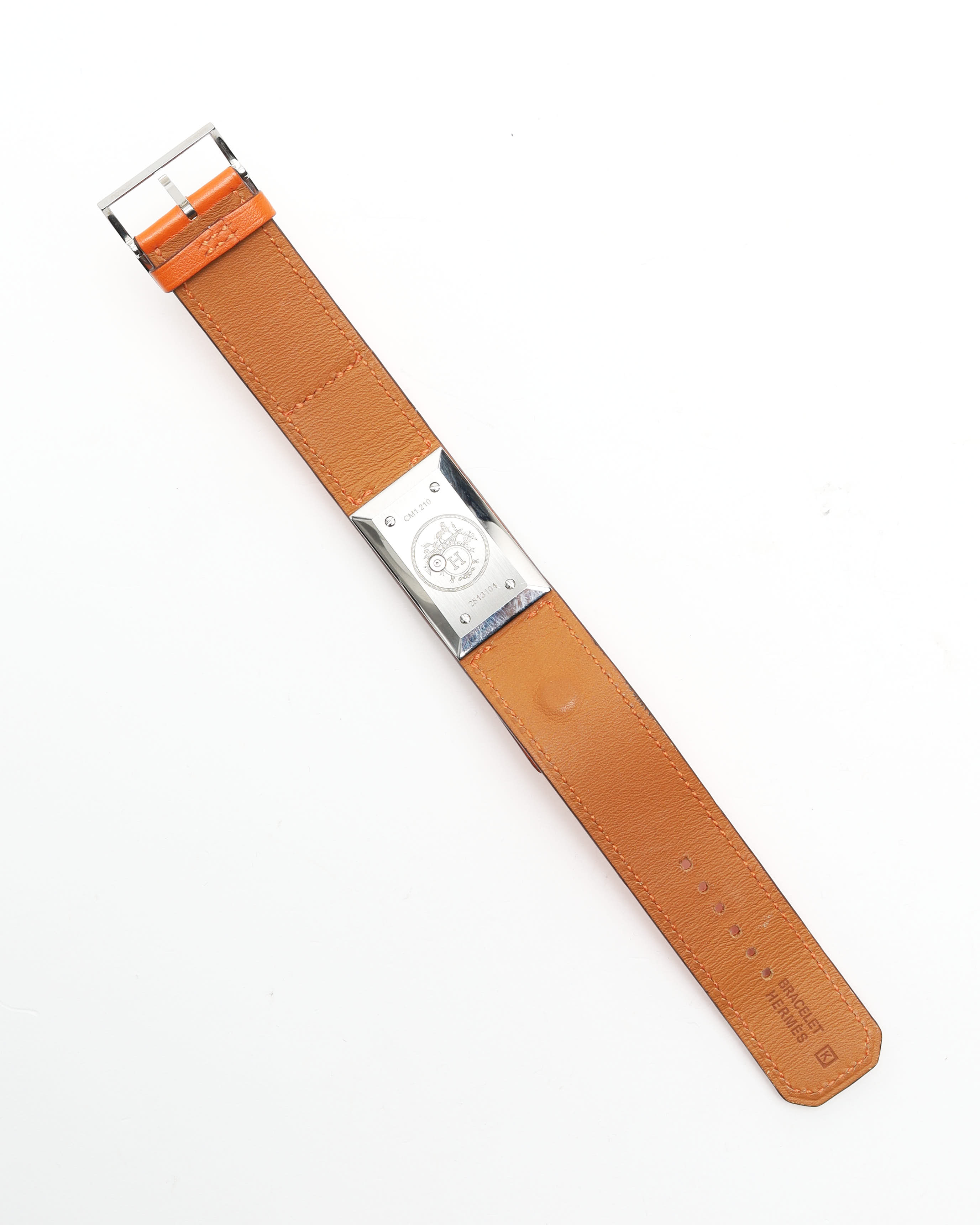 Pre-owned Hermes Hermès Cherche Midi 19mm Ref Cm1.210 Watch In White