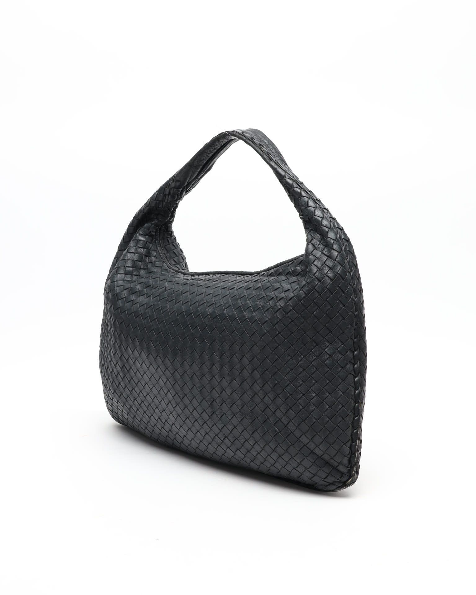 Bottega Veneta Large Intrecciato Hobo Bag In Black