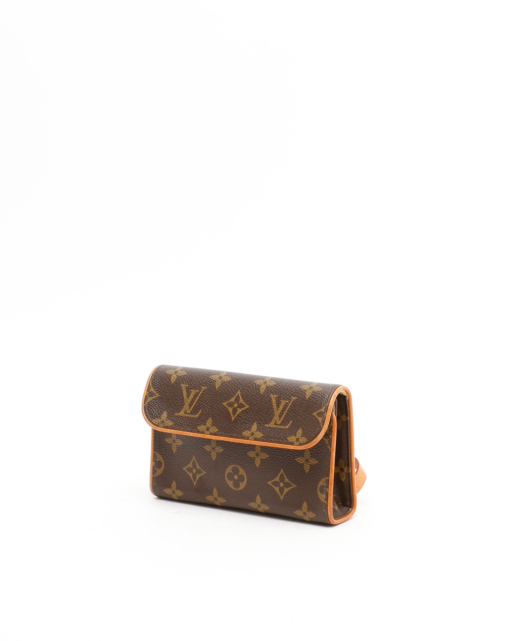 Pre-owned Louis Vuitton Monogram Pochette Florentine Belt Bag In Brown