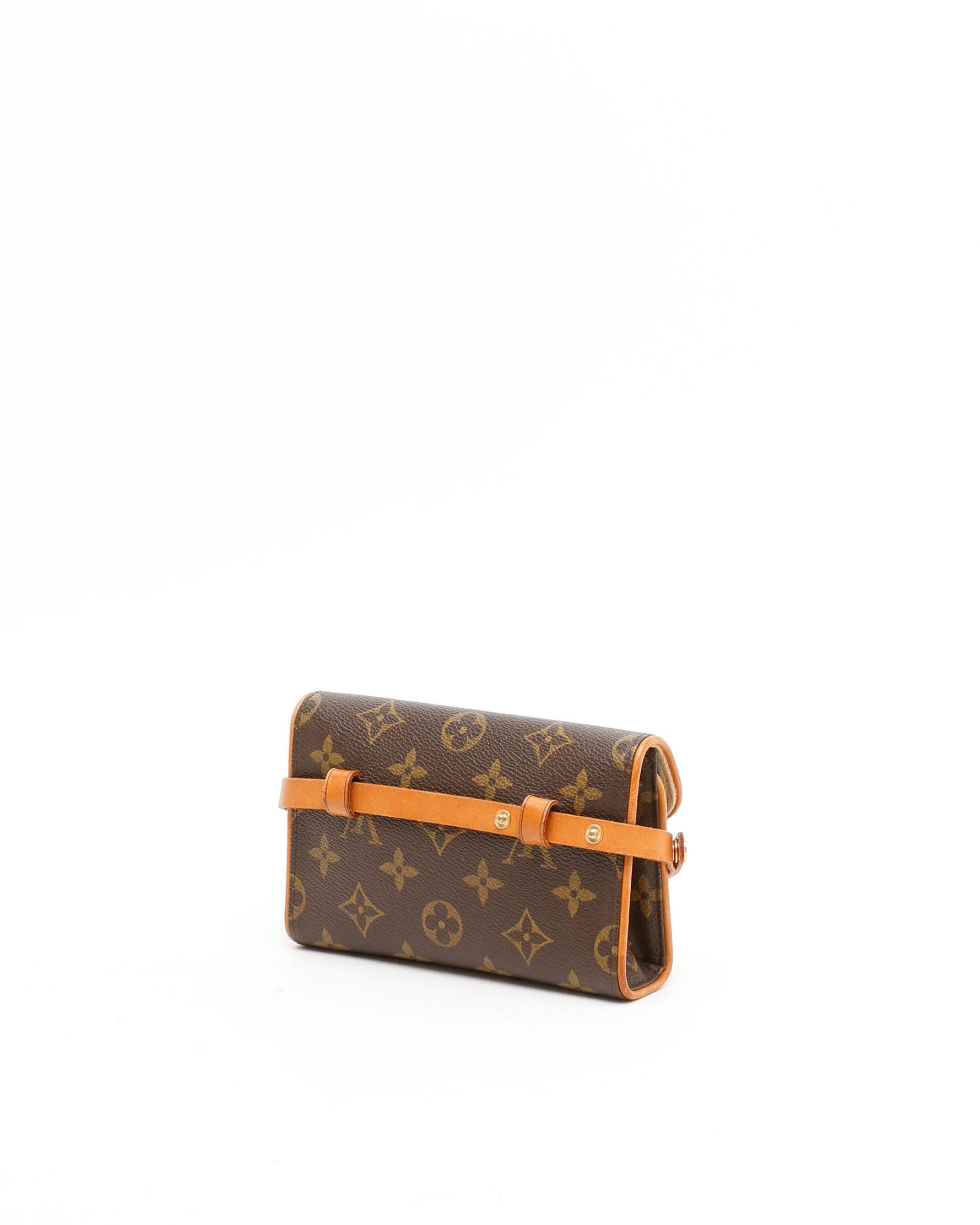Pre-owned Louis Vuitton Monogram Pochette Florentine Belt Bag In Brown