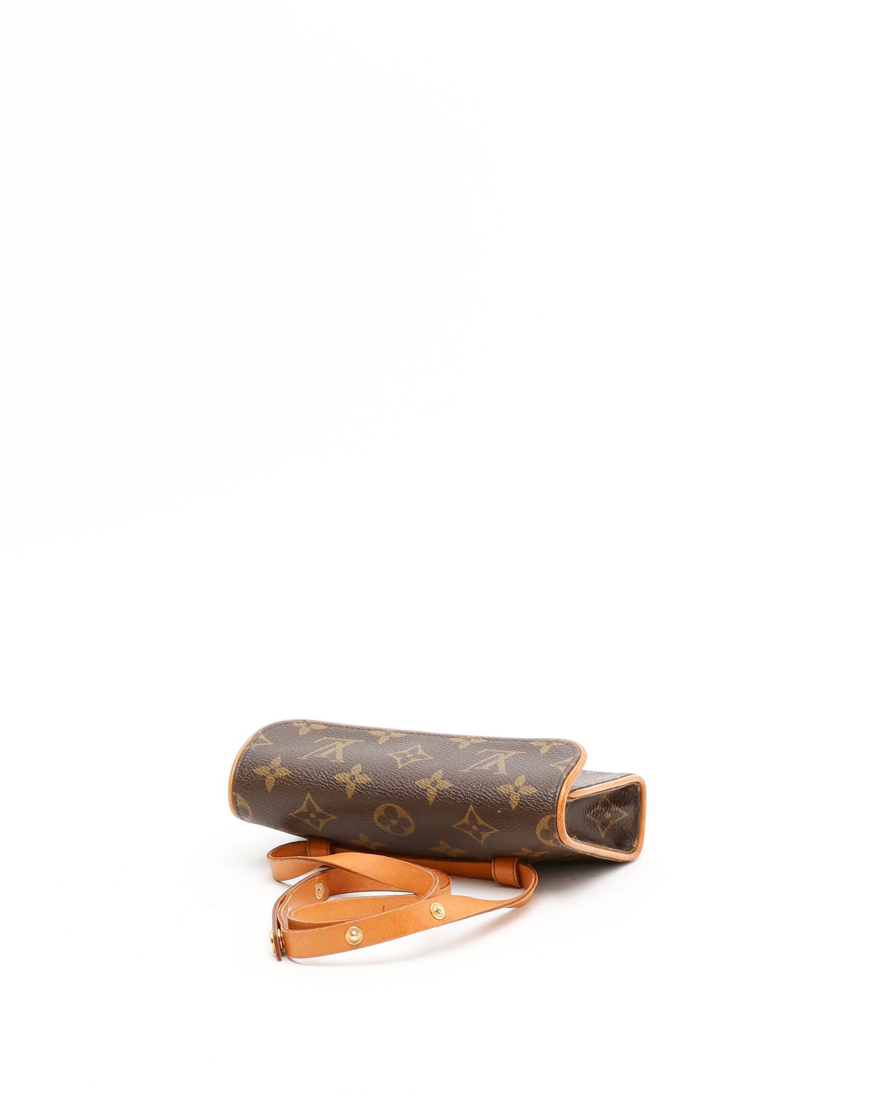 Pre-owned Louis Vuitton Monogram Pochette Florentine Belt Bag In Brown