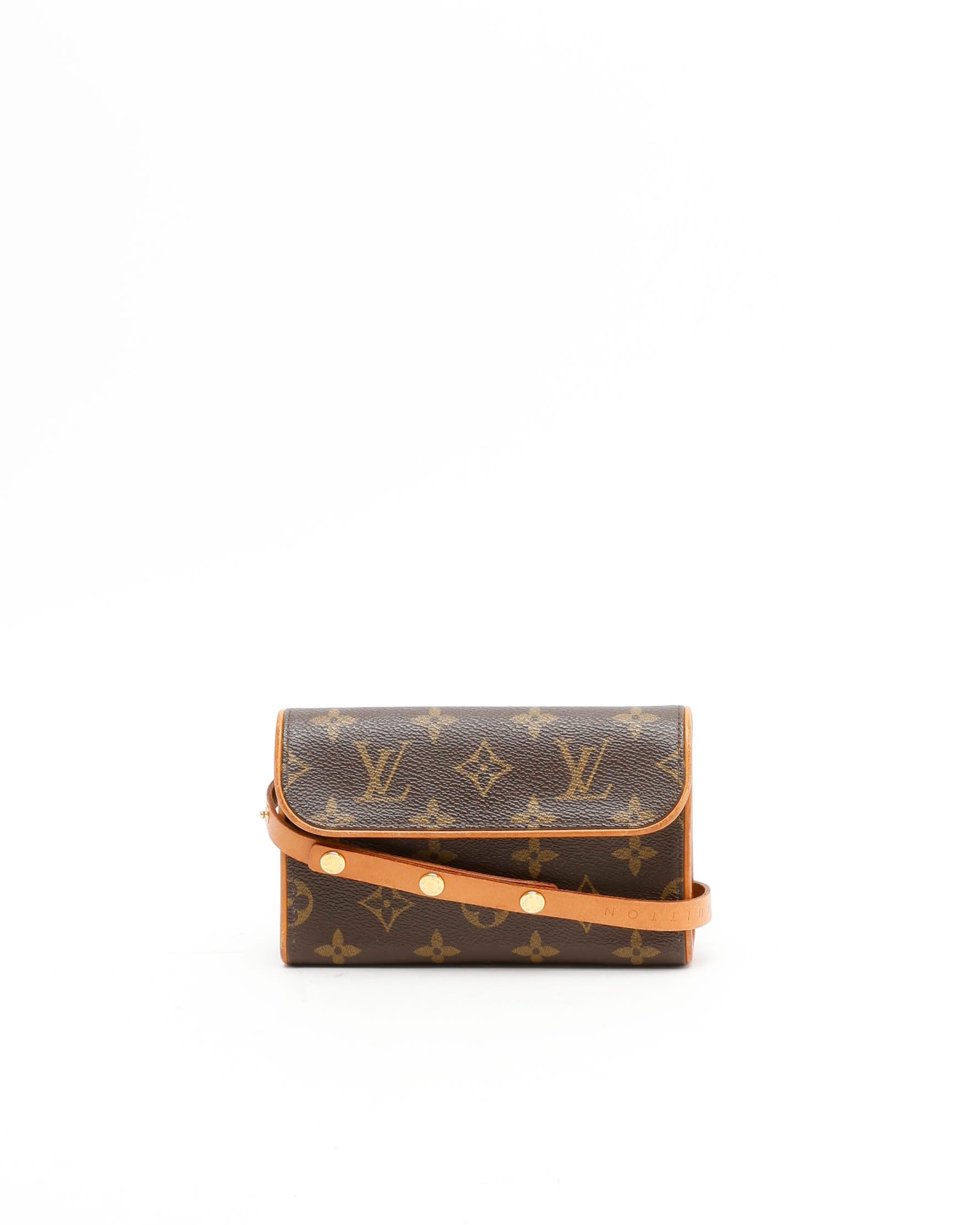 Pre-owned Louis Vuitton Monogram Pochette Florentine Belt Bag In Brown