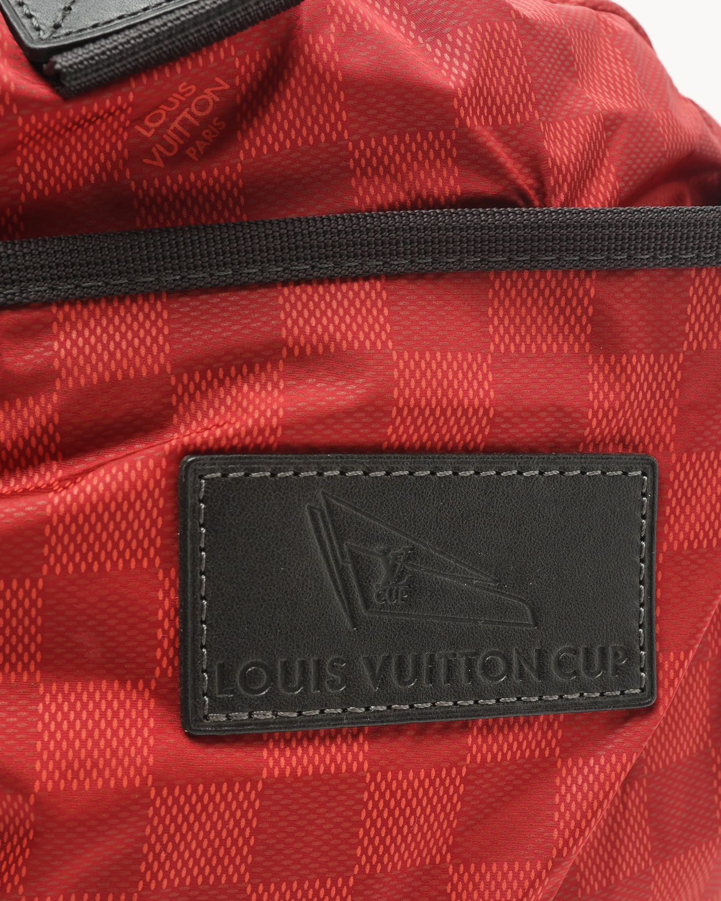 Pre-owned Louis Vuitton Damier Aventure Practical Boston Bag In Red