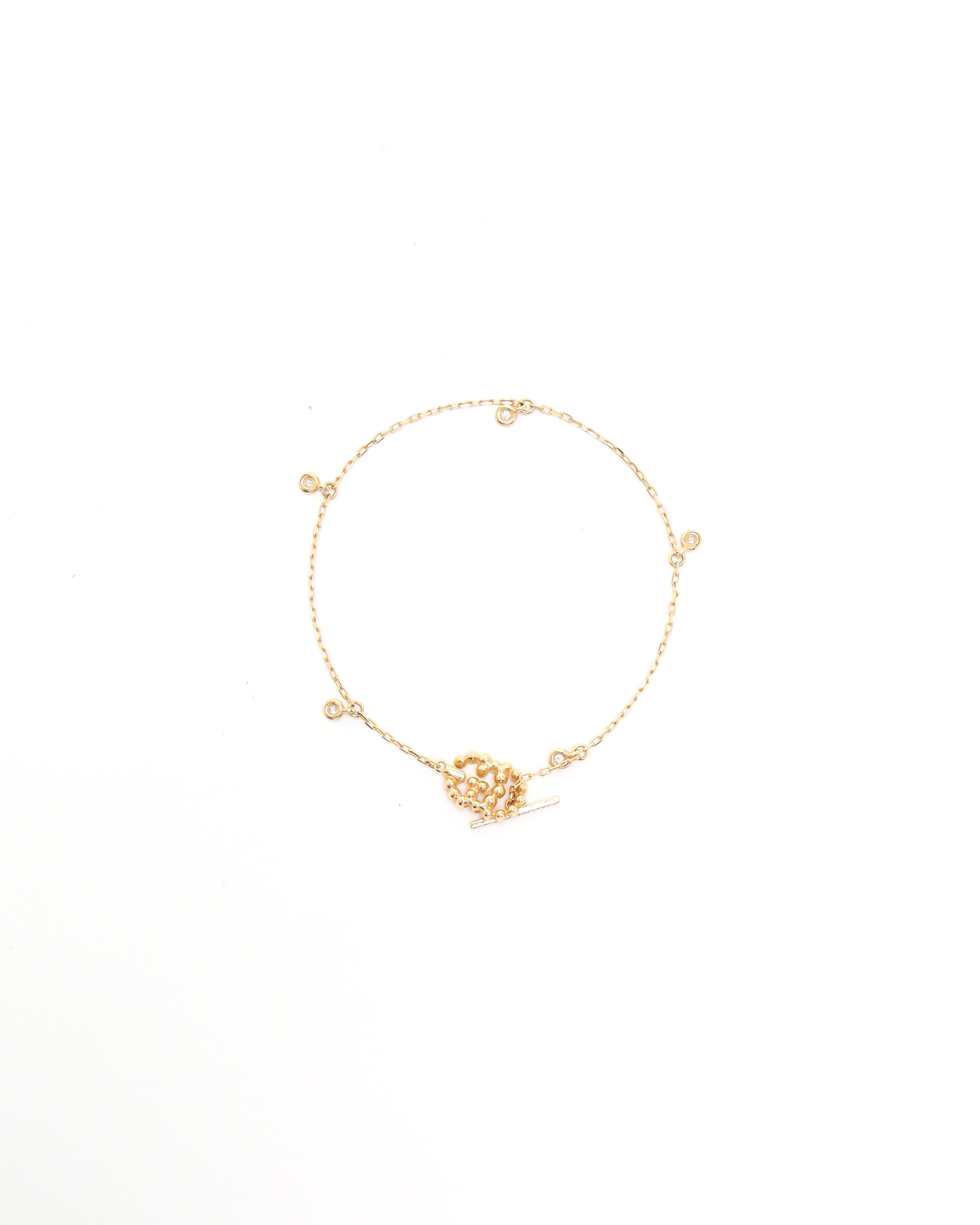 Gucci Gg Running Diamond Bracelet, 18kt Yellow Gold And Diamond In Gold