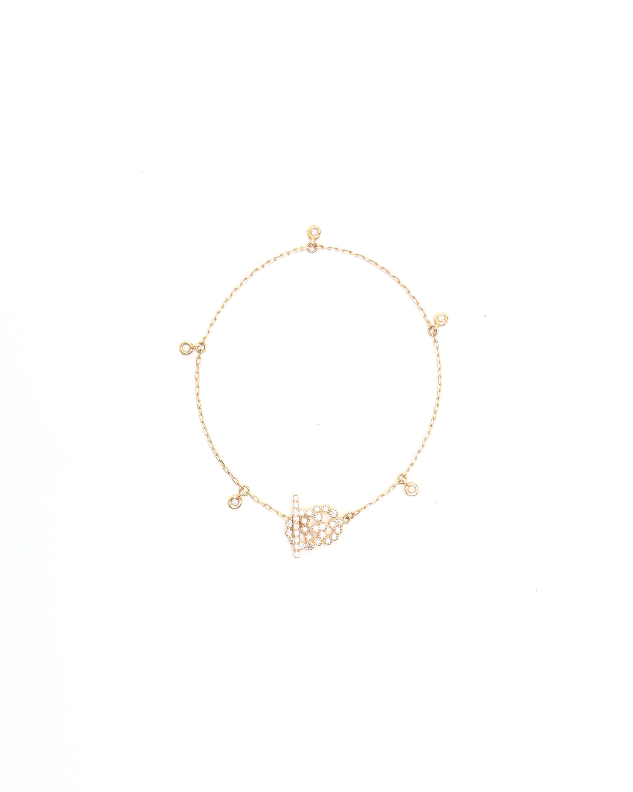Gucci Gg Running Diamond Bracelet, 18kt Yellow Gold And Diamond In Gold