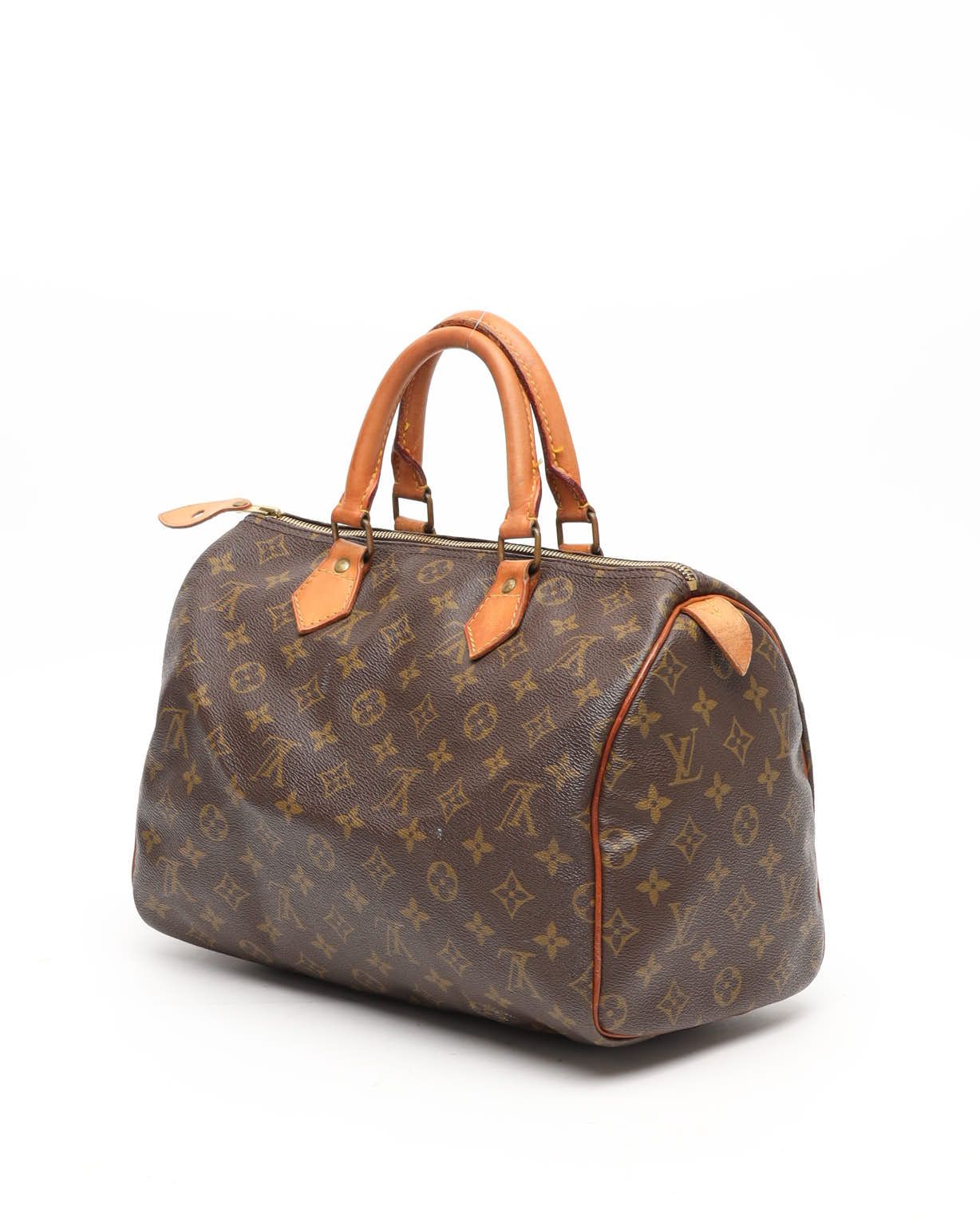 Pre-owned Louis Vuitton Monogram Speedy 30 Bag In Brown
