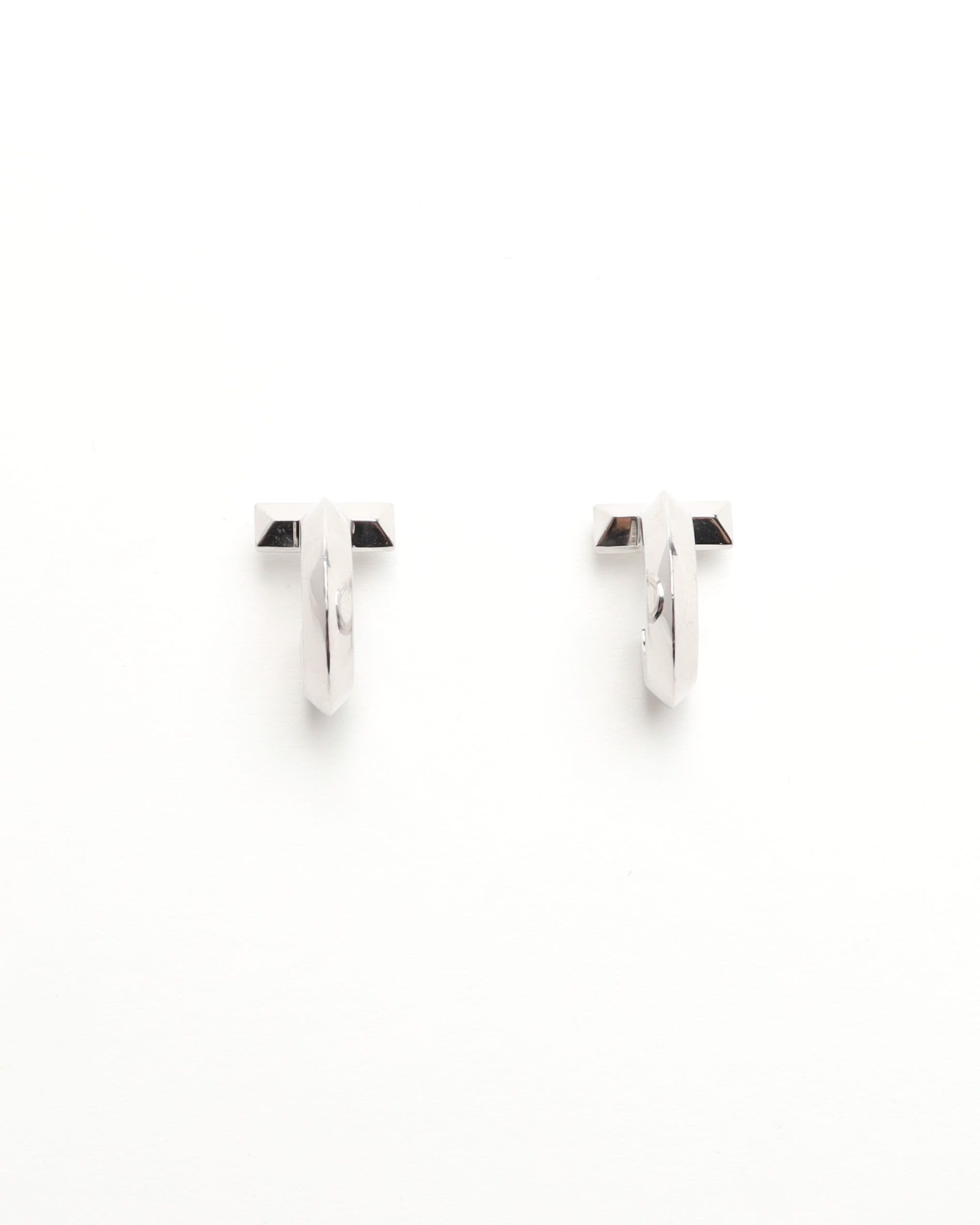 Tiffany & Co T-one Hoop Earrings, In 18kt White Gold In Silver