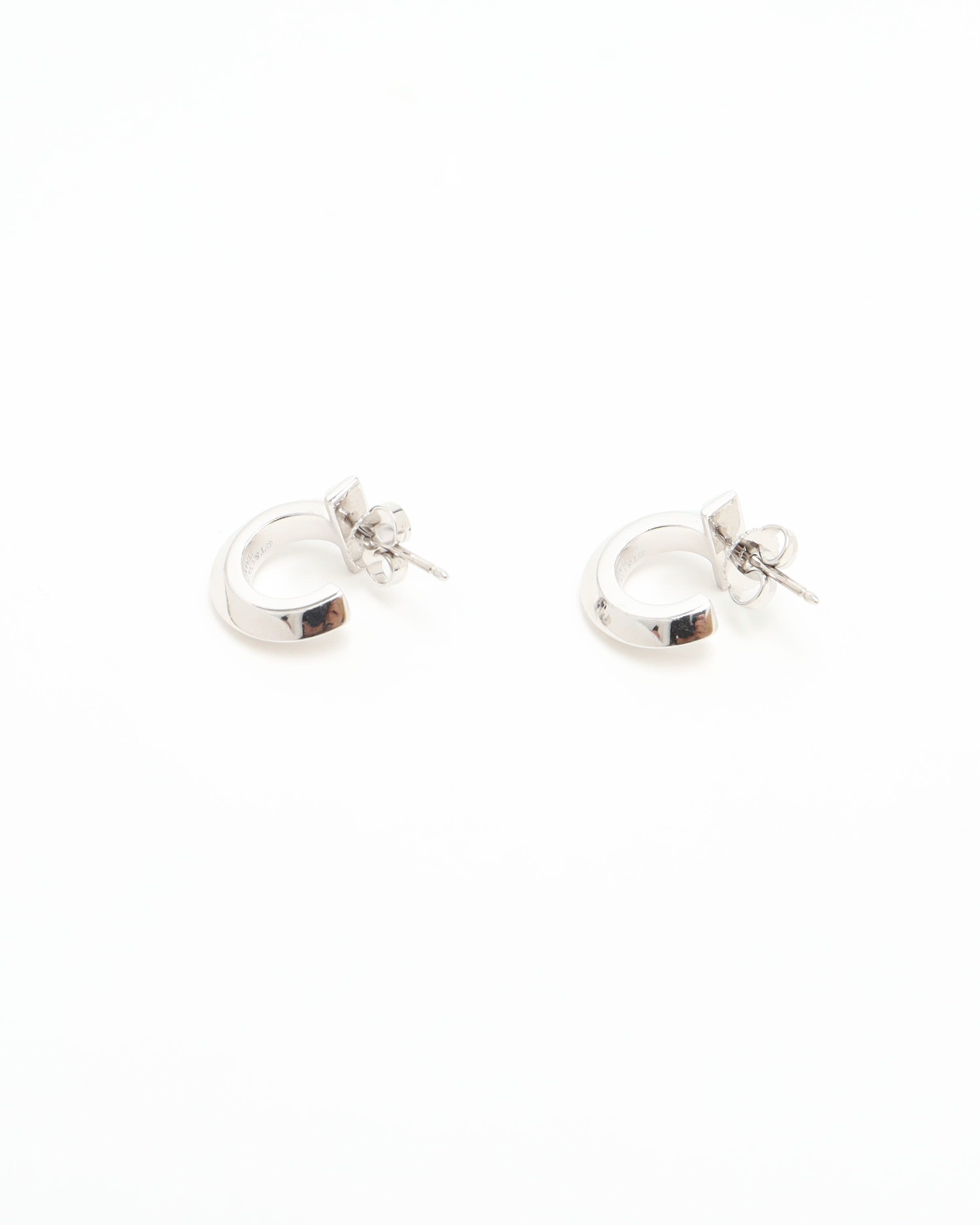 Tiffany & Co T-one Hoop Earrings, In 18kt White Gold In Silver