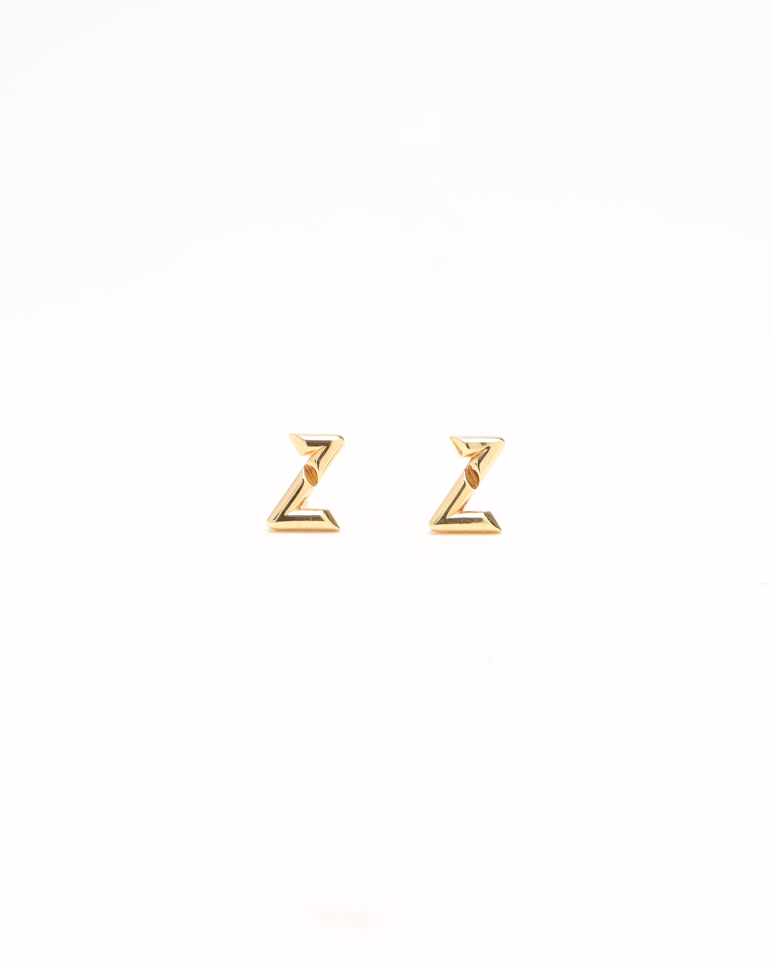 Pre-owned Louis Vuitton Lv Volt Upside Down Stud Earrings, 18kt Yellow Gold