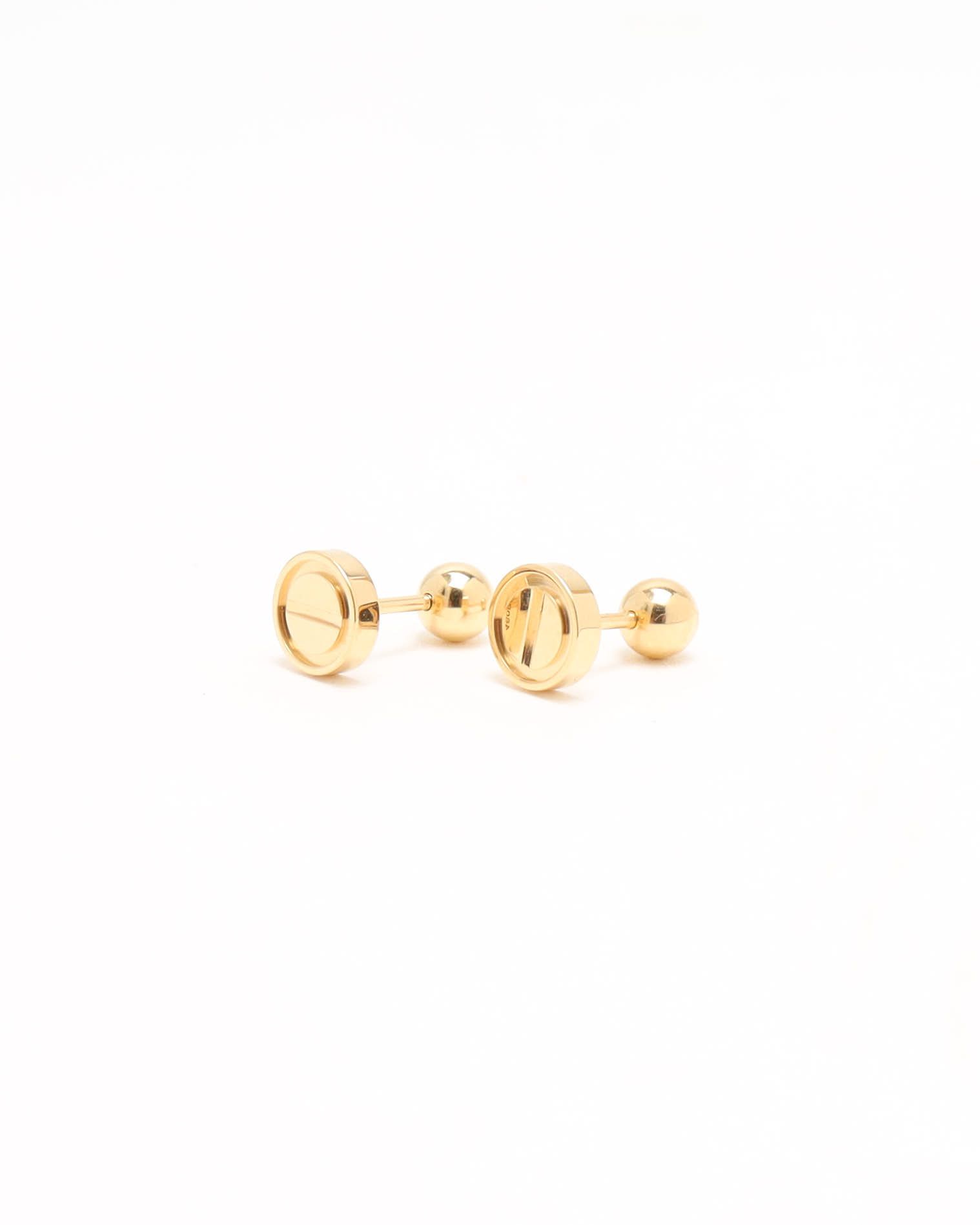 Cartier Love Stud Earrings, In 18kt Yellow Gold In Brown