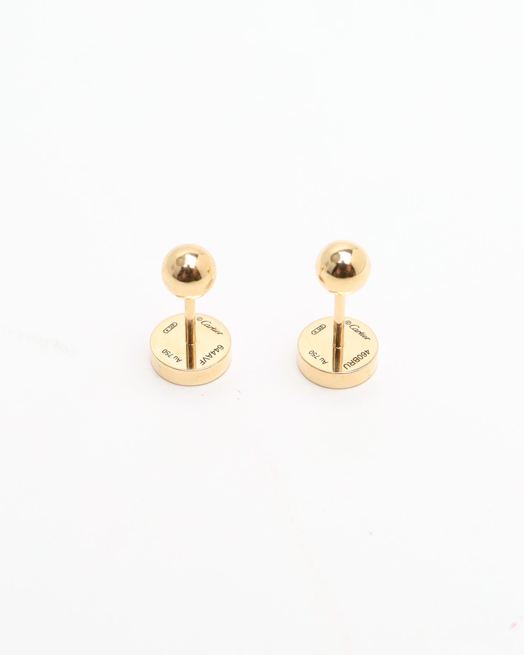 Cartier Love Stud Earrings, In 18kt Yellow Gold In Brown